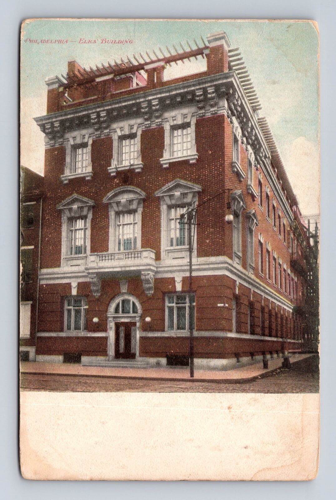 Philadelphia PA- Pennsylvania, Elks Building, Antique, Vintage Souvenir Postcard
