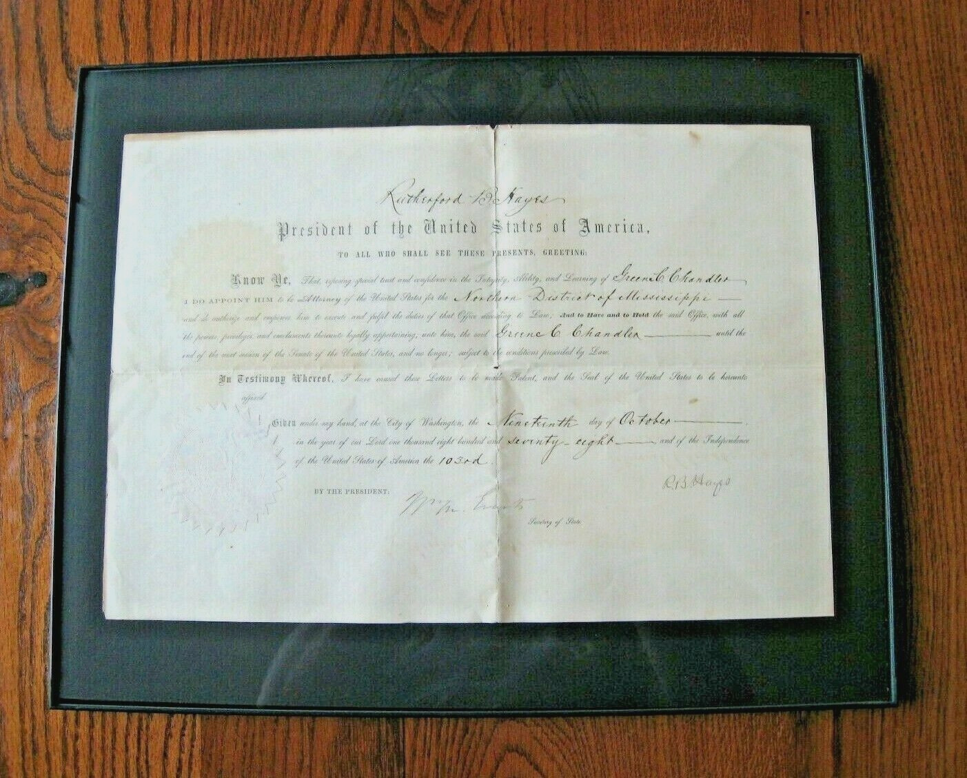 RARE 100% Authentic SIGNED 1878 US President Rutherford B Hayes Signature Letter