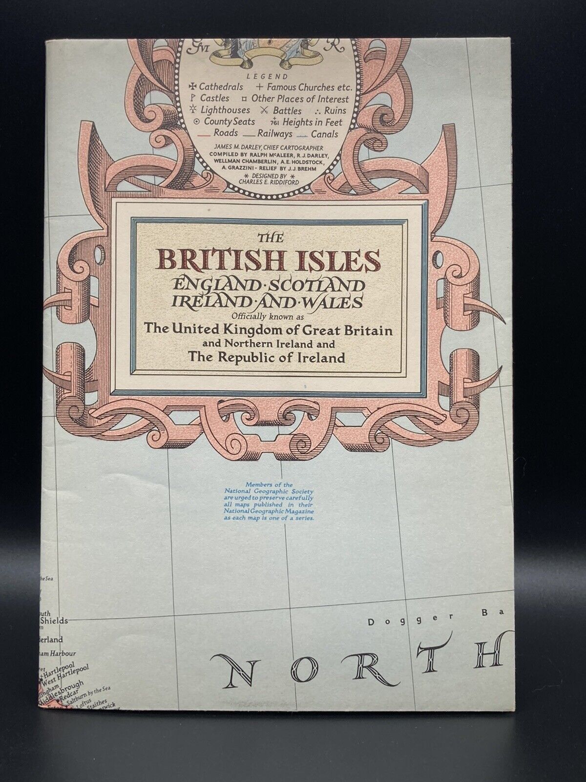 Vintage 1949 National Geographic: British Isles Insert Map - Gilbert Grosvenor