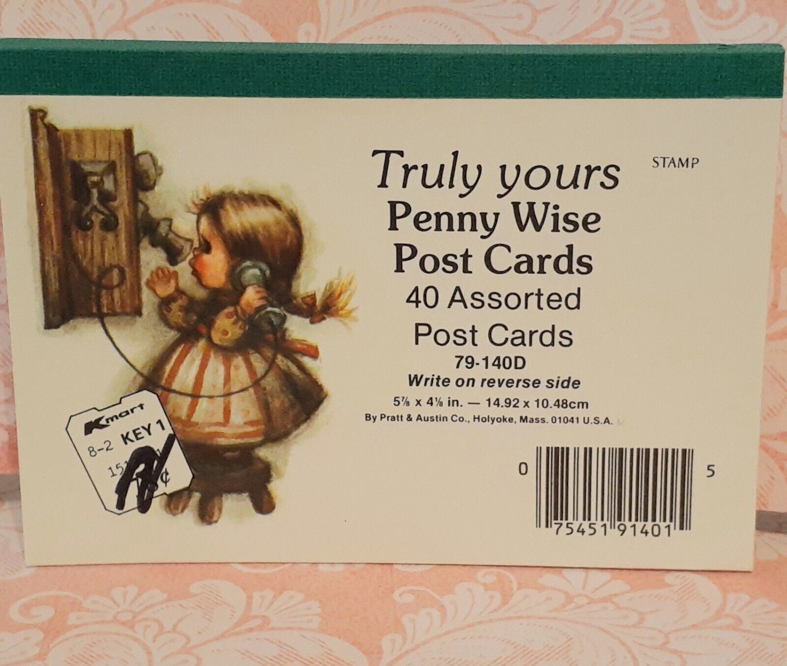 Vtg Truly Yours Penny Wise Postcard Book 40 Blank Postcards 5.75\