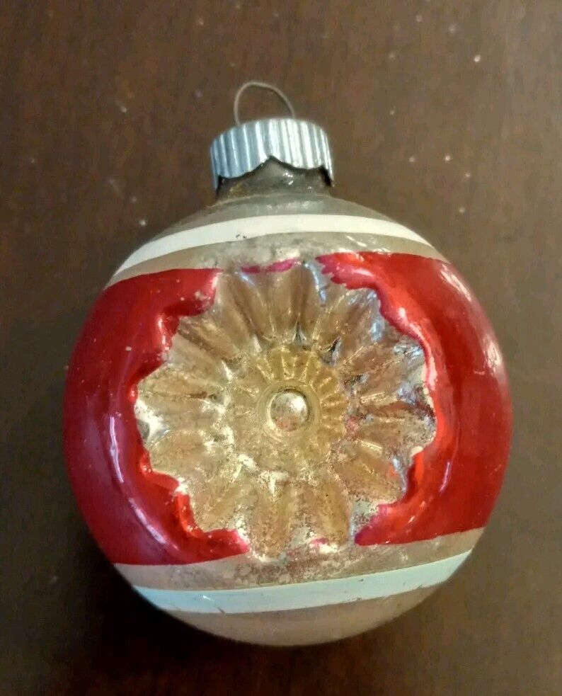 VTG/Antique Indent Mercury Glass Ornament SHINY BRITE ~ USA ~ READ