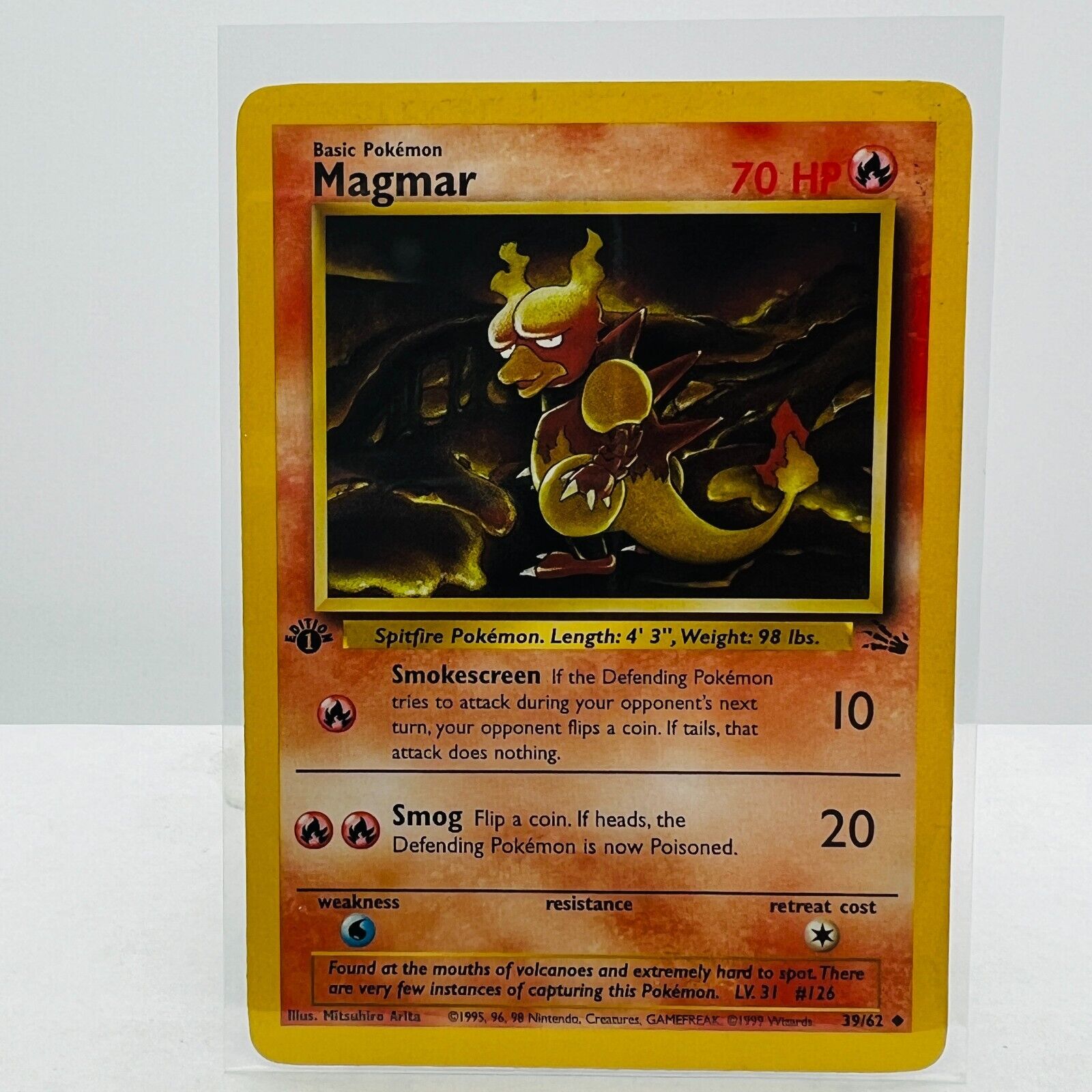 Pokémon Magmar 1st Edition 39/62 Fossil WOTC 1999 Pokemon Uncommon Card NM-MT