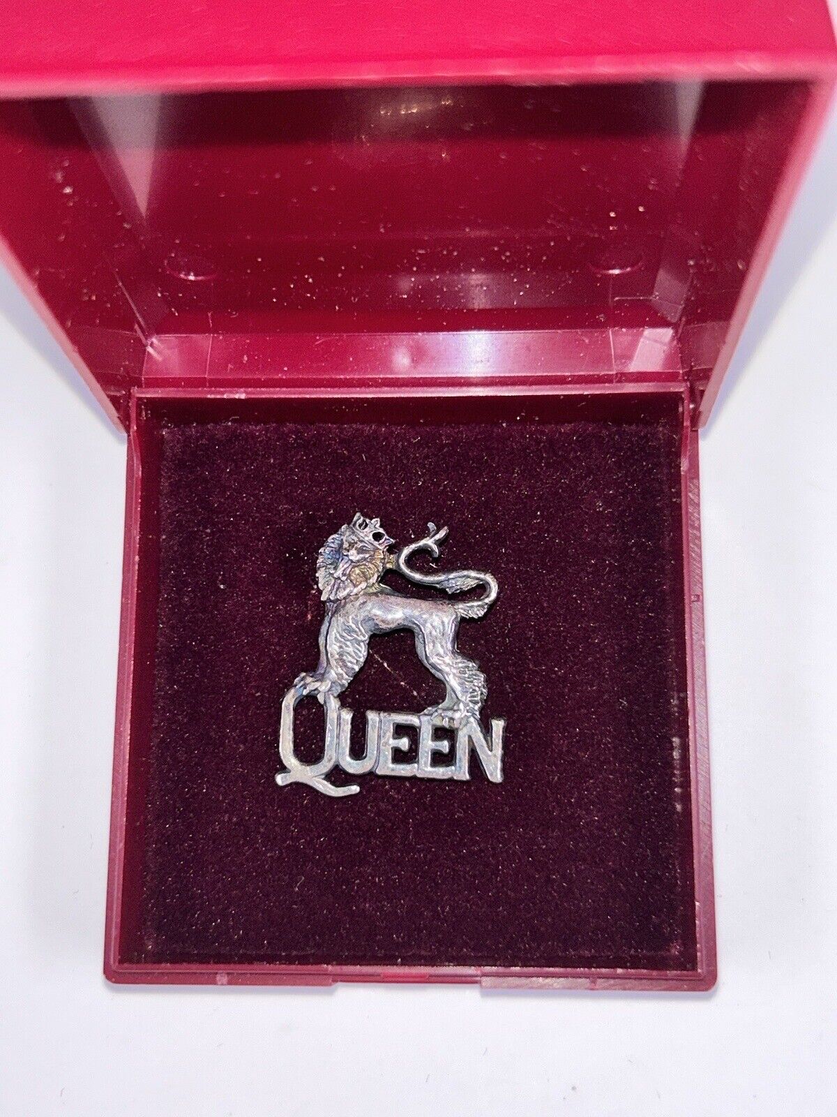 Queen Freddie Mercury Badge Pin Solid Silver Official Fan Club Merchandise 1992