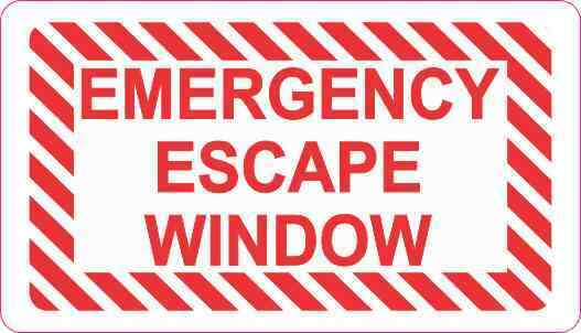 3.5 x 2 Emergency Escape Window Magnet Business Door Wall Sign Vinyl Magnetic