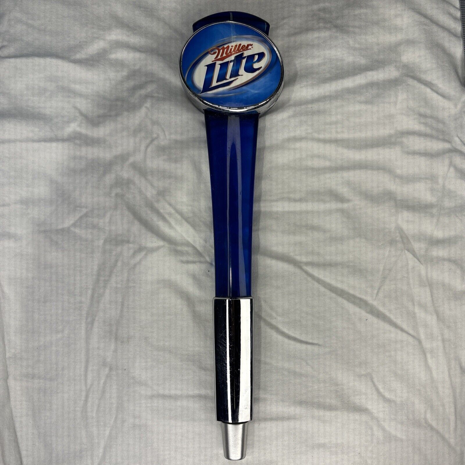 Miller Lite Blue Light Blue beer tap handle Read Description Double Sided