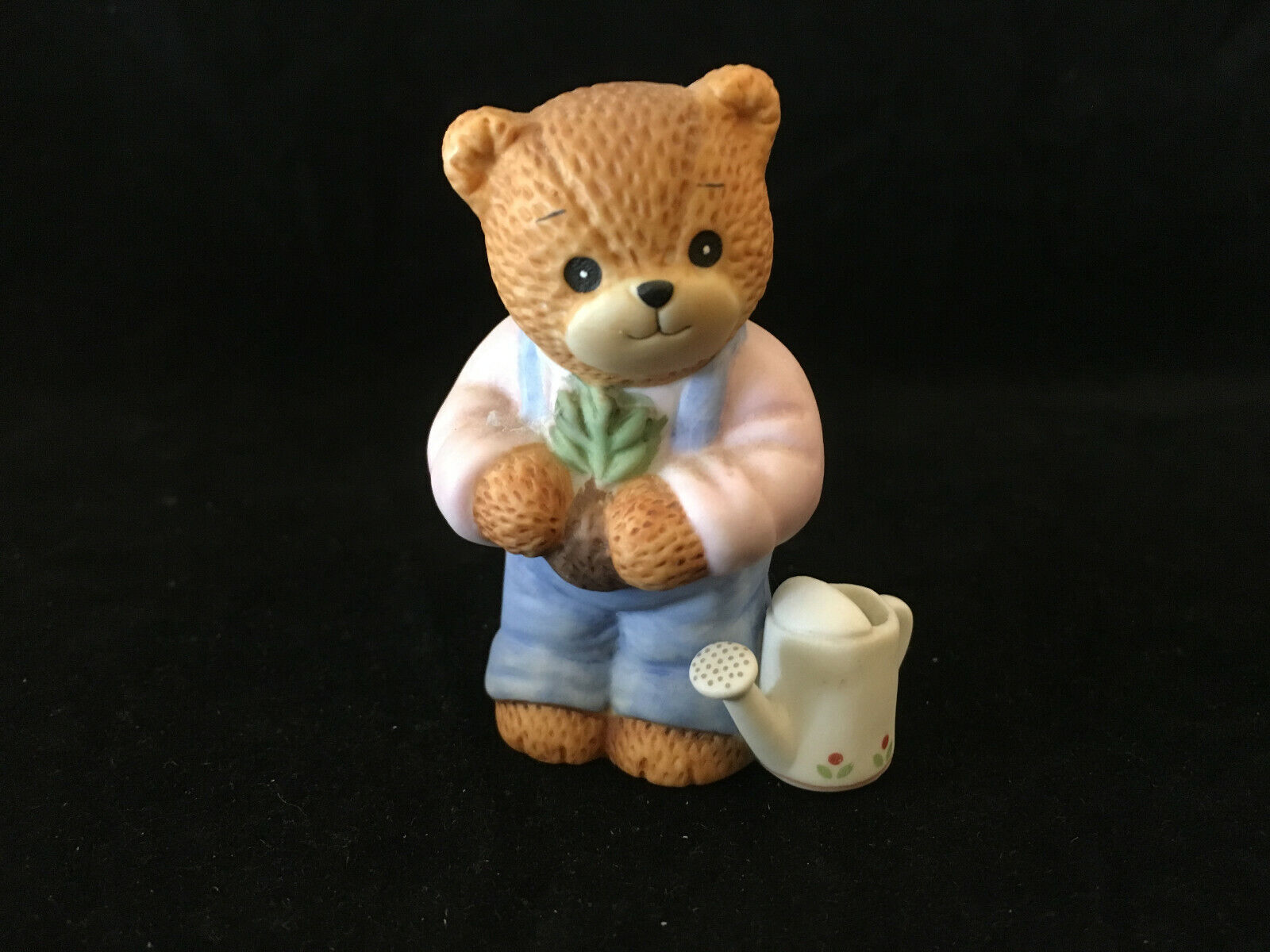 Lucy & Me Dad Gardening Bear With Plant & Water Pail Lucy Rigg ENESCO 1986