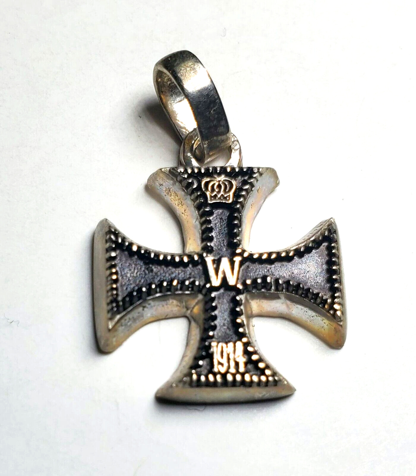 Iron Cross Pendant Necklace Sterling Silver 925 EKII 1914 Eisernes Kreuz 2Klasse