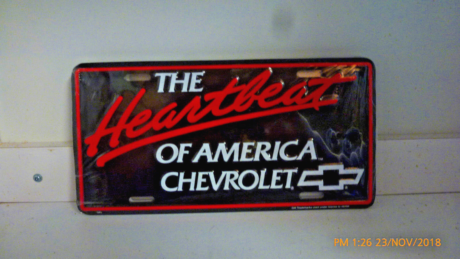THE HEARTBEAT OF AMERICA CHEVROLET ALUM LICENSE PLATE-MADE USA CHVROLET CHEVY SS