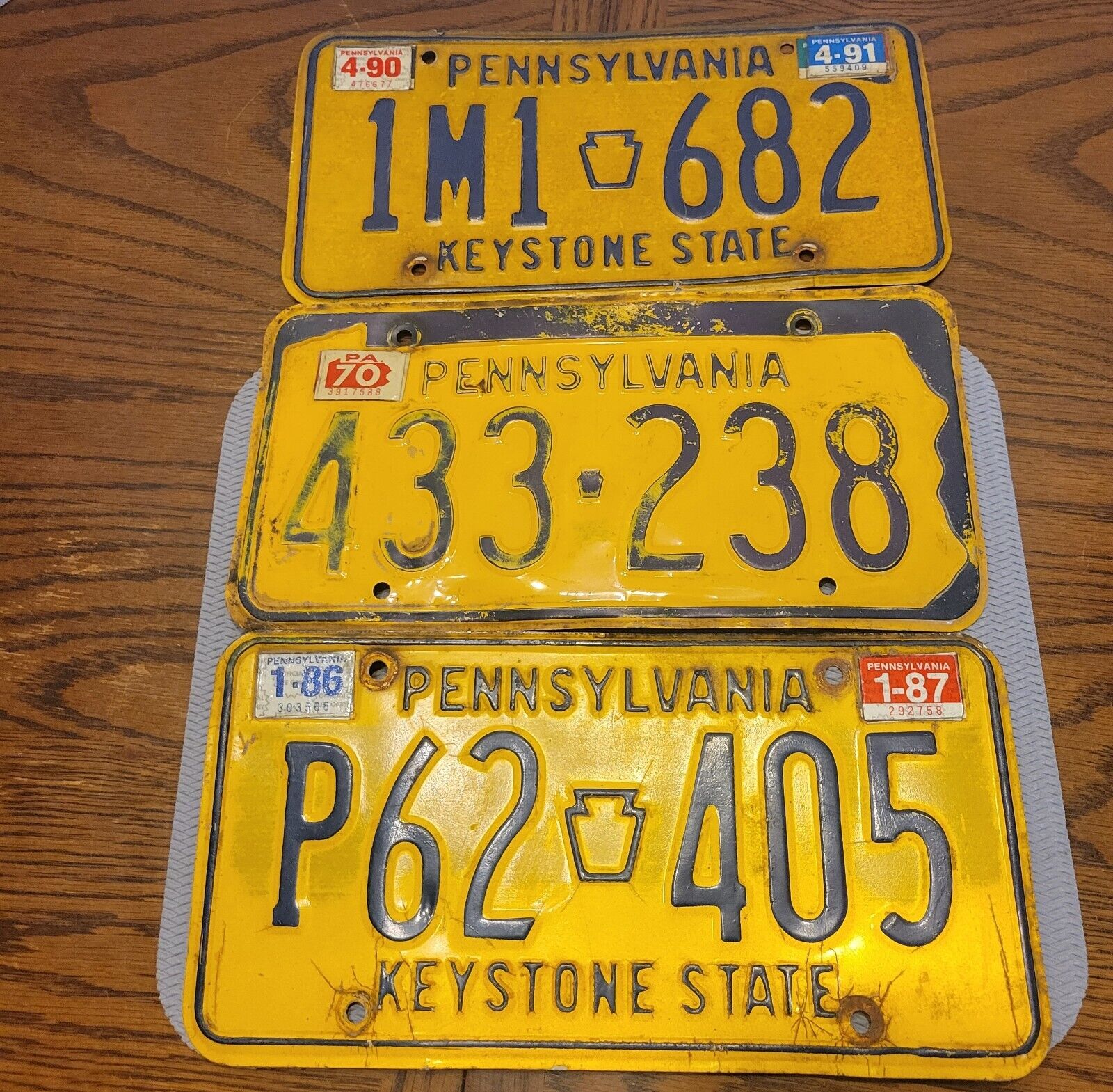 3 Vintage Pennsylvania License Plates