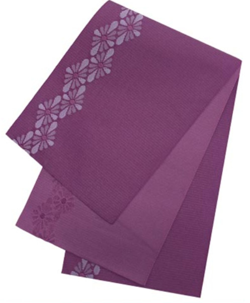Japanese Traditional Half wide OBI Kimono Belt Polyester 100% Purple chrysanthem