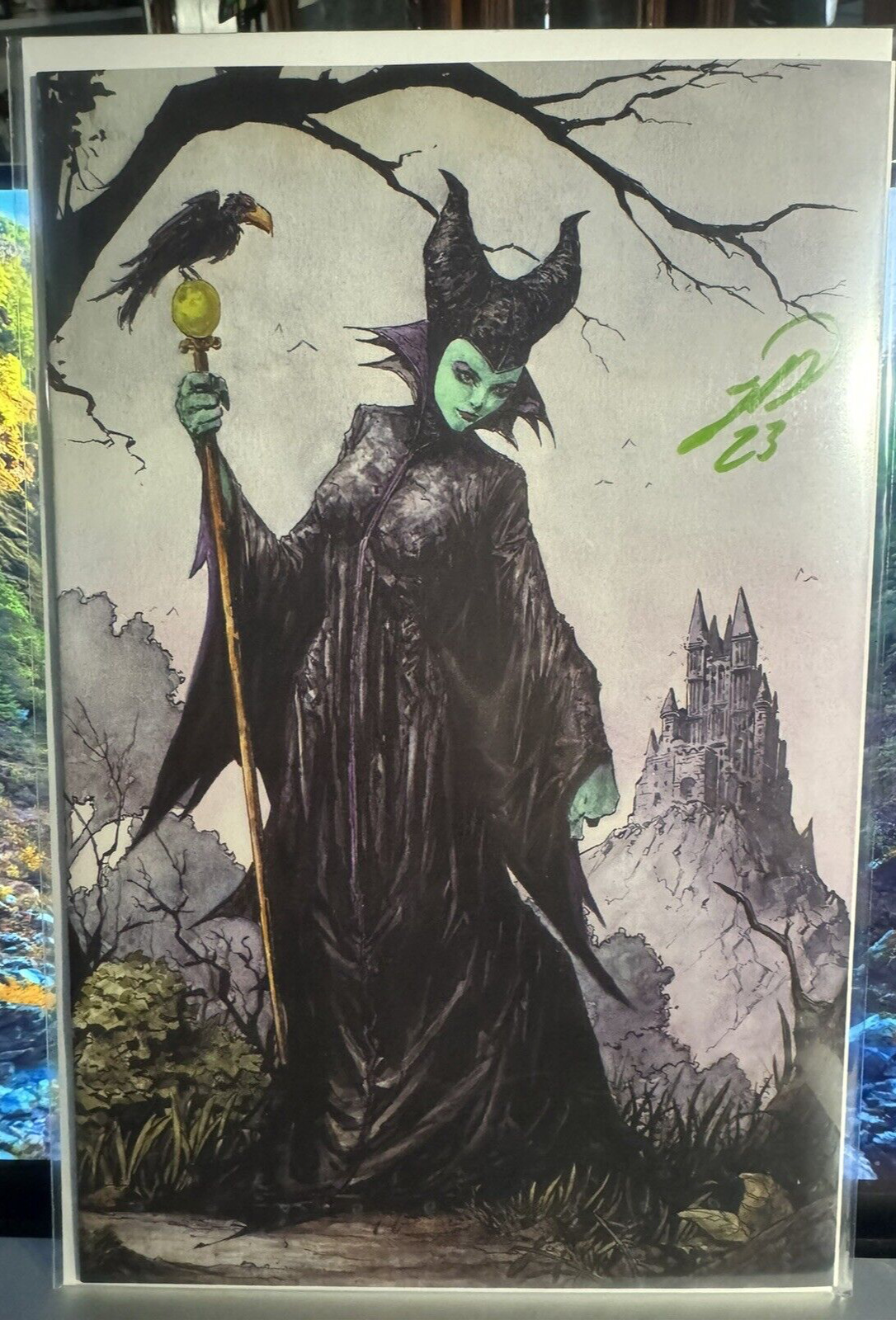 Disney Villains Maleficent #1 VIRGIN Signed By Johnny Desjardins w COA Ltd 500