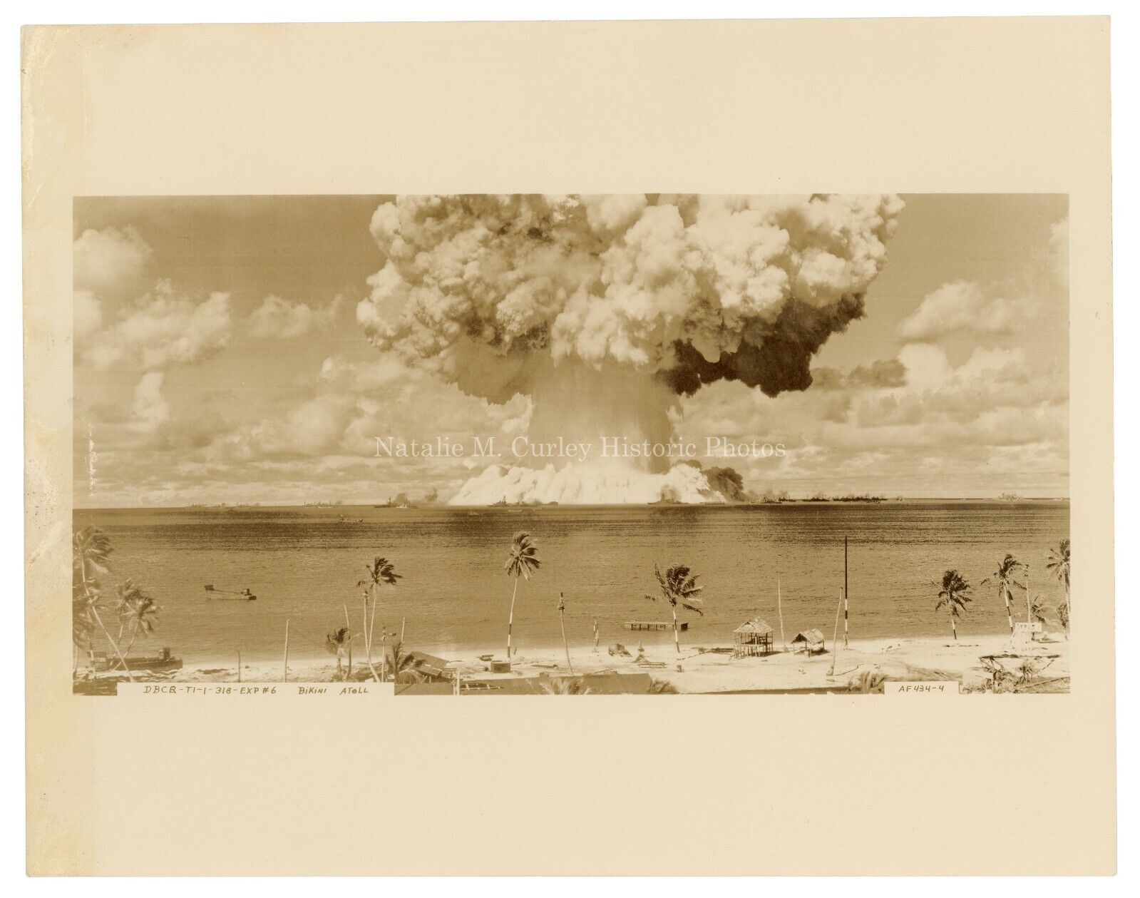 1940s Nuclear Bomb Bikini Atoll Mushroom Cloud Press Photo