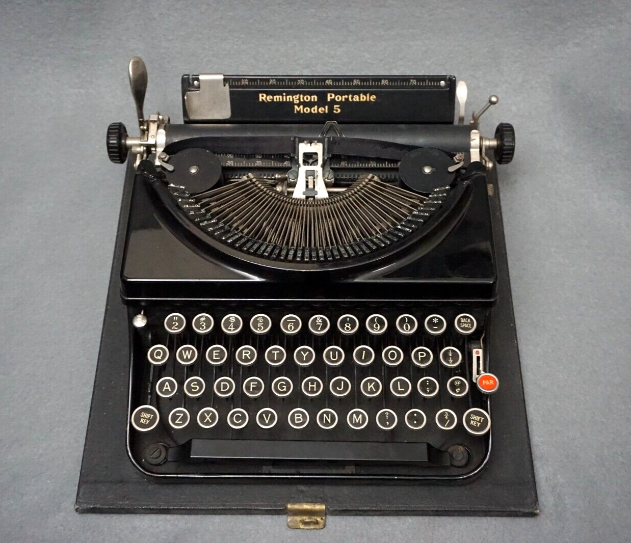 + Vintage 1930s REMINGTON PORTABLE MODEL 5 Typewriter w/Case  - Working +