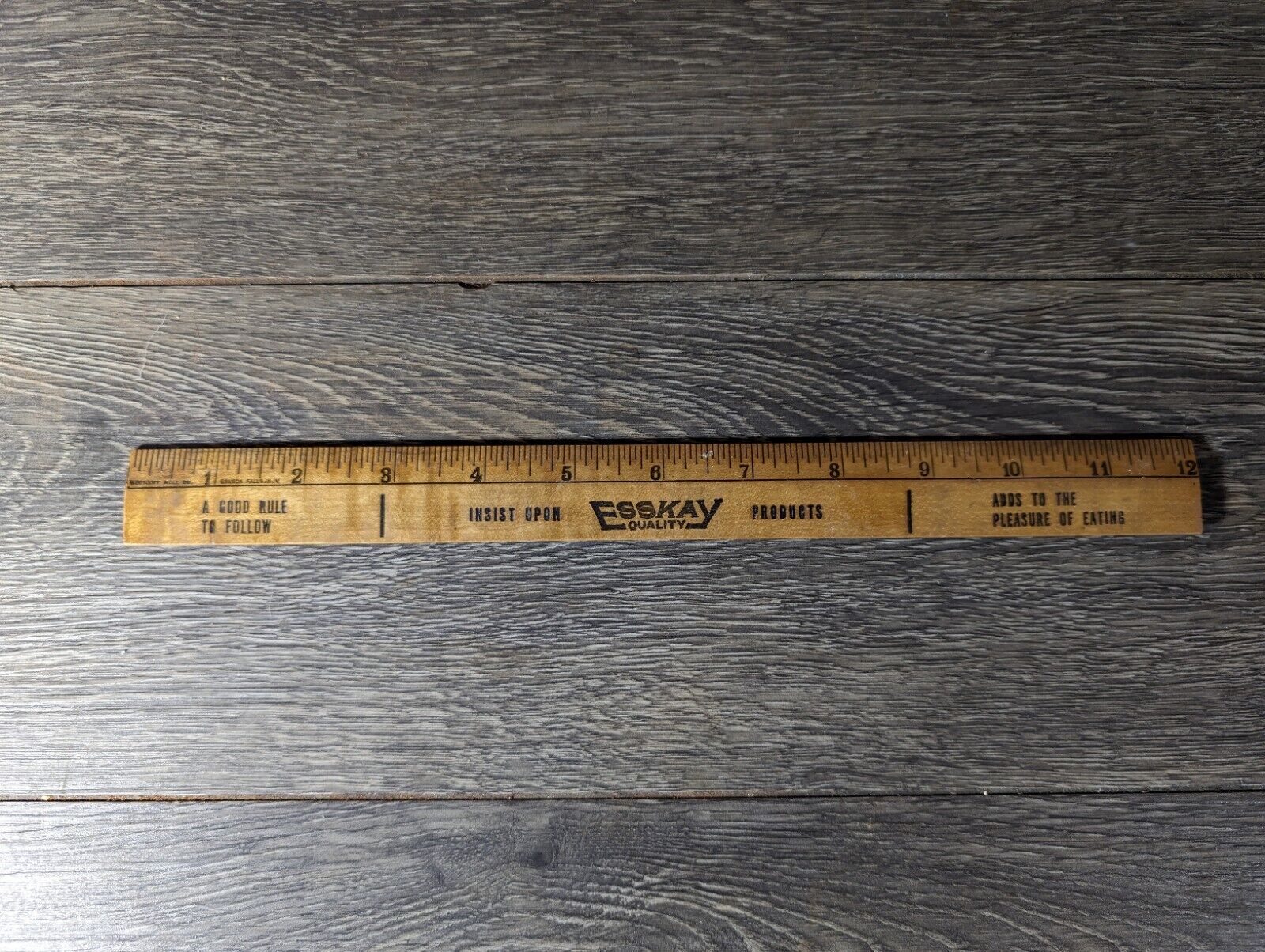Vintage Esskay Quality Meats Hot Dogs Baltimore MD Wooden Advertising Ruler  12”