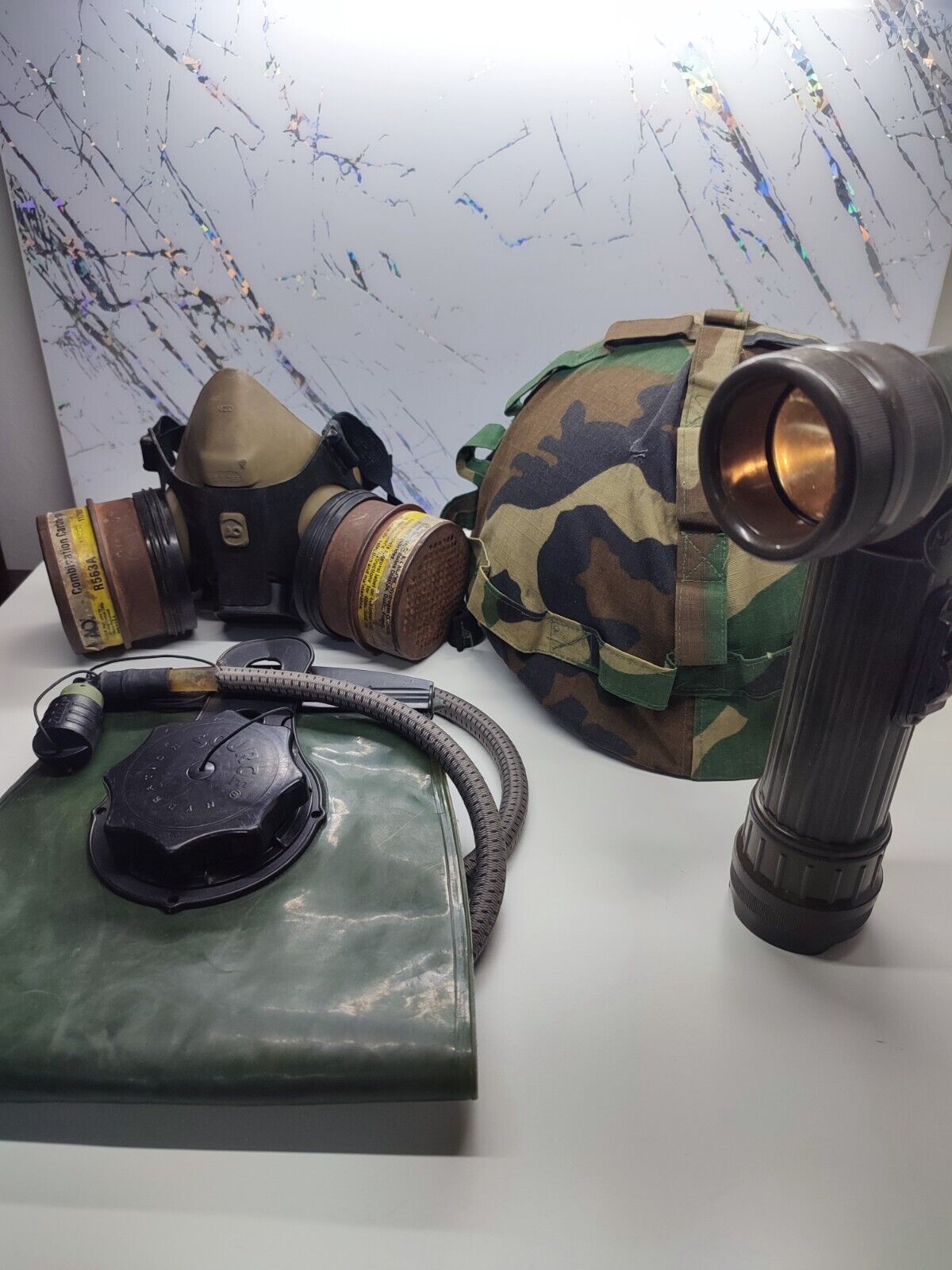 vintage military style flahlight Used warrior equipment