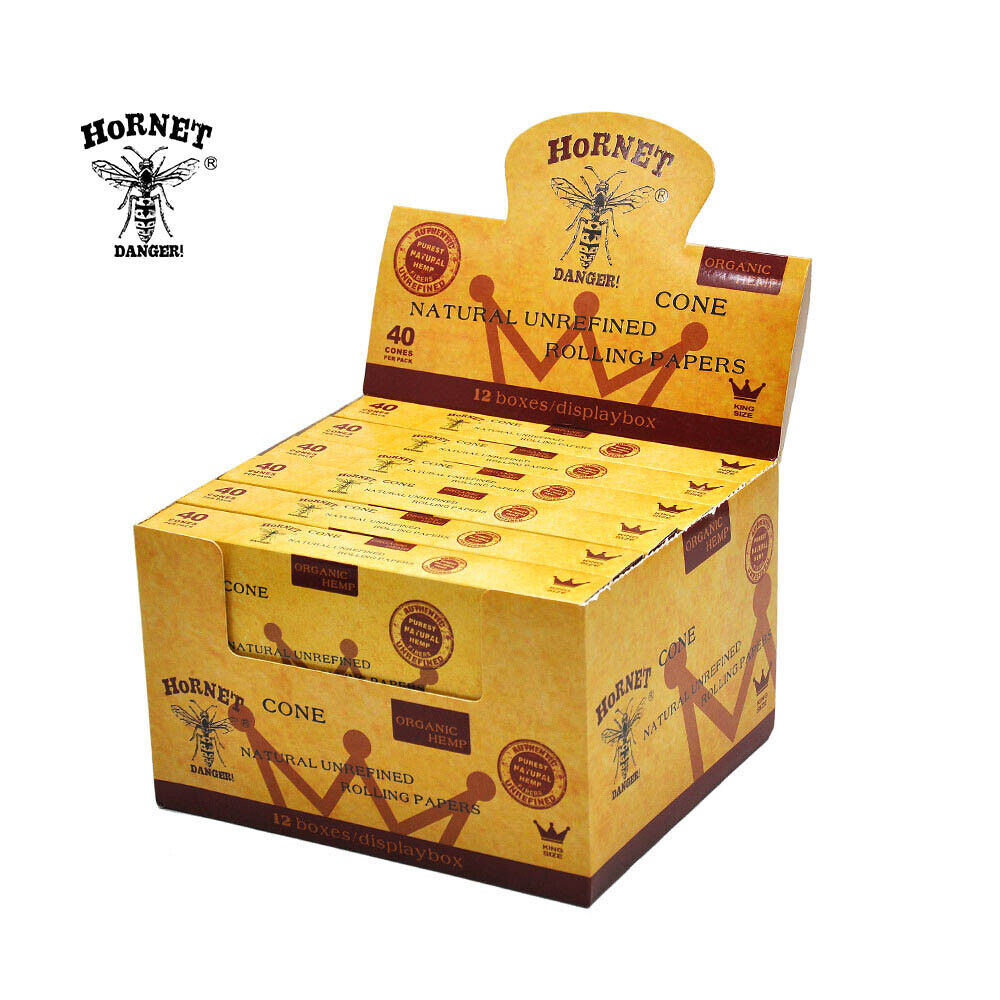 HORNET Natural Classic King Size Pre-Rolled Paper Cones Rolling Paper 480 Cones