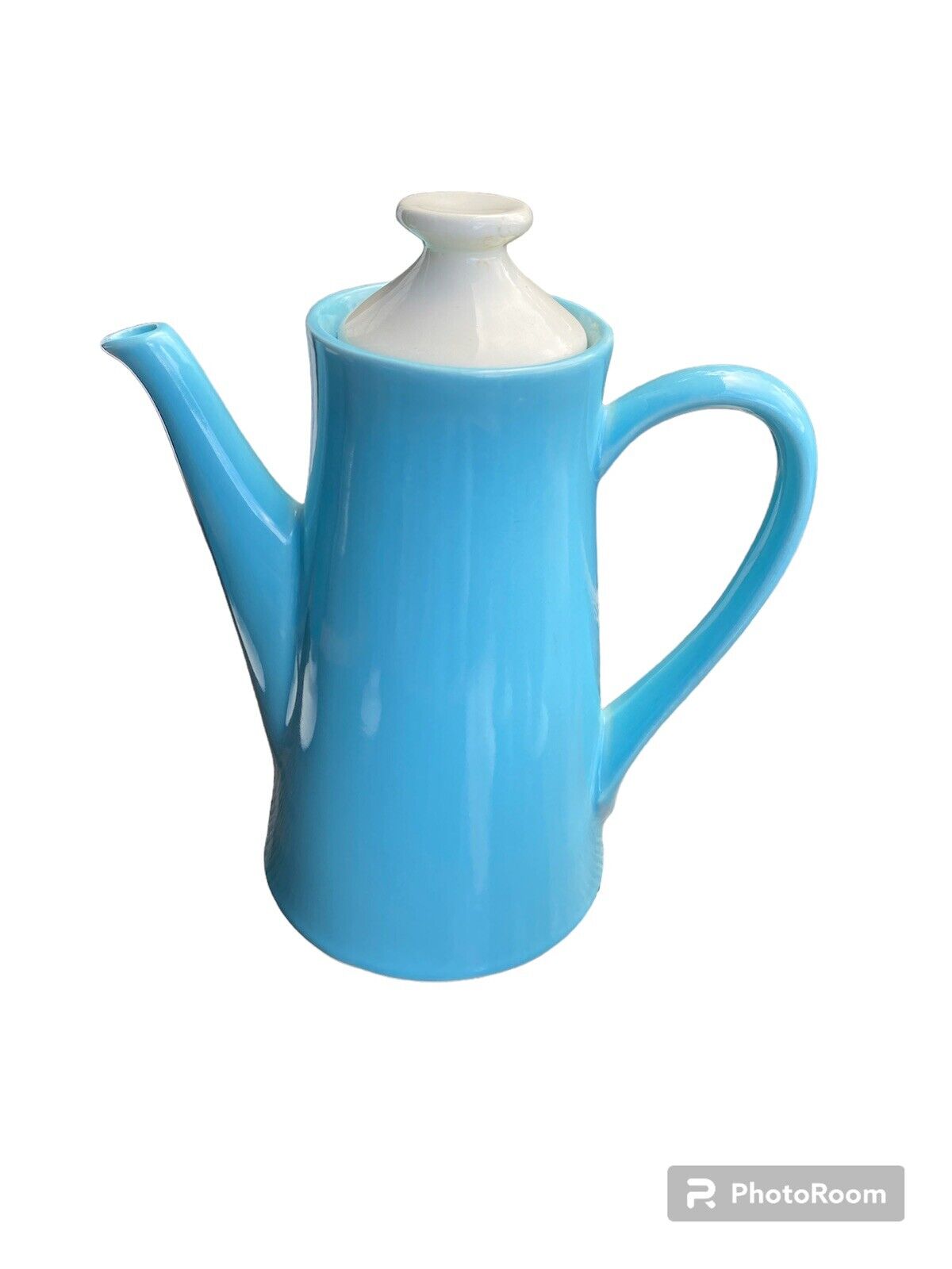 Vintage 60s Cameron Cronin Clay Products Robin\'s Egg Blue Scandia Teapot MCM