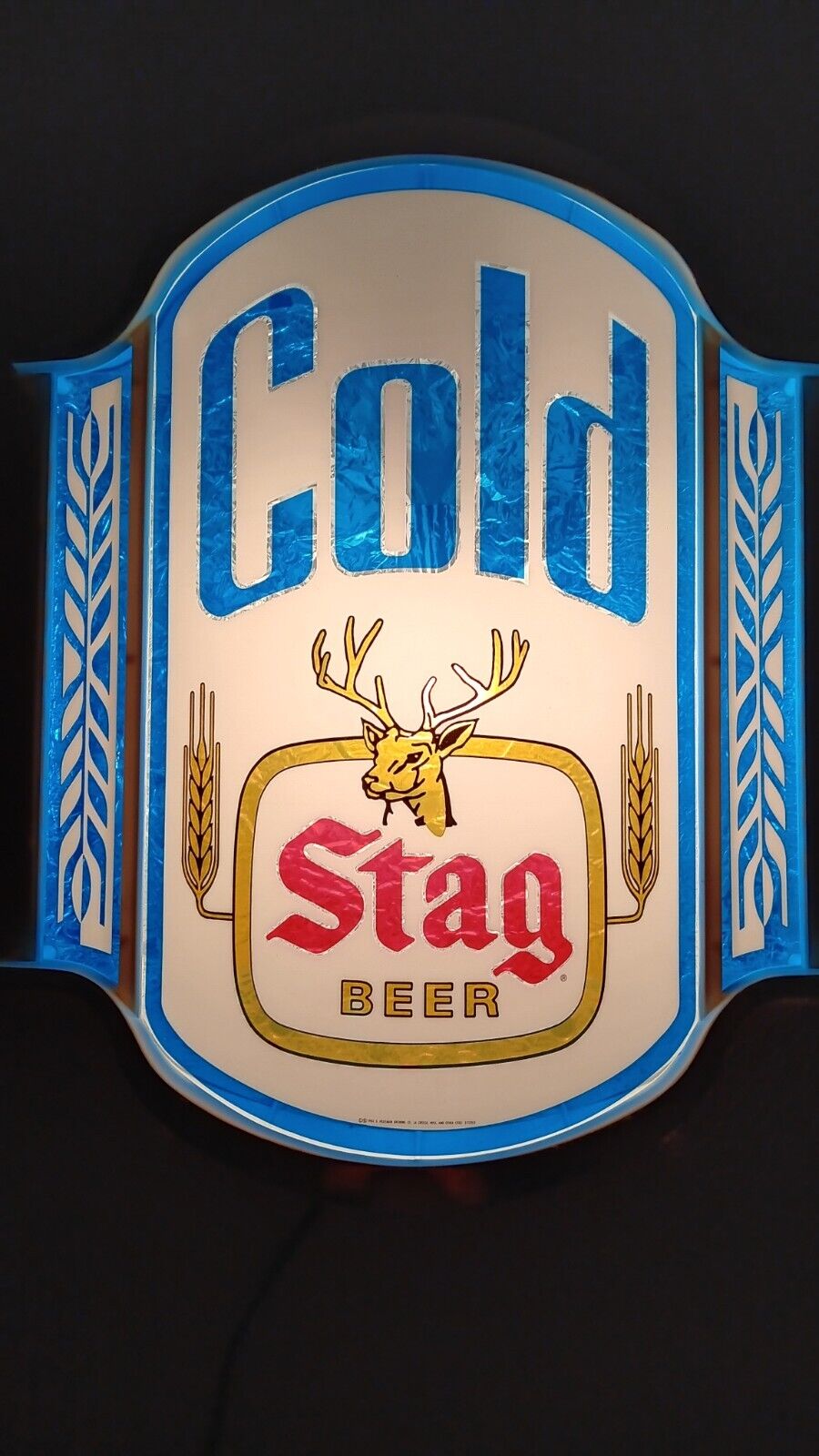 Vintage 1983 Cold Stag Beer Sign Great Condition