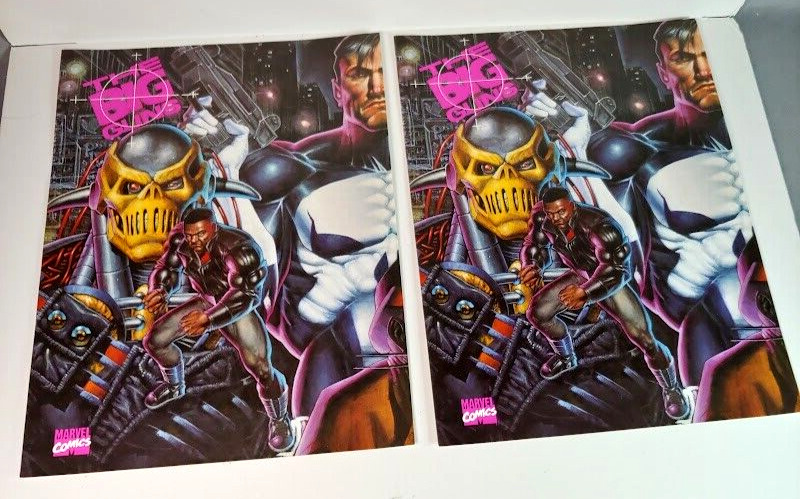 Marvel Comics Big Guns 1992 2 Mini Posters Punisher Deaths Head Luke Cage 11x8\