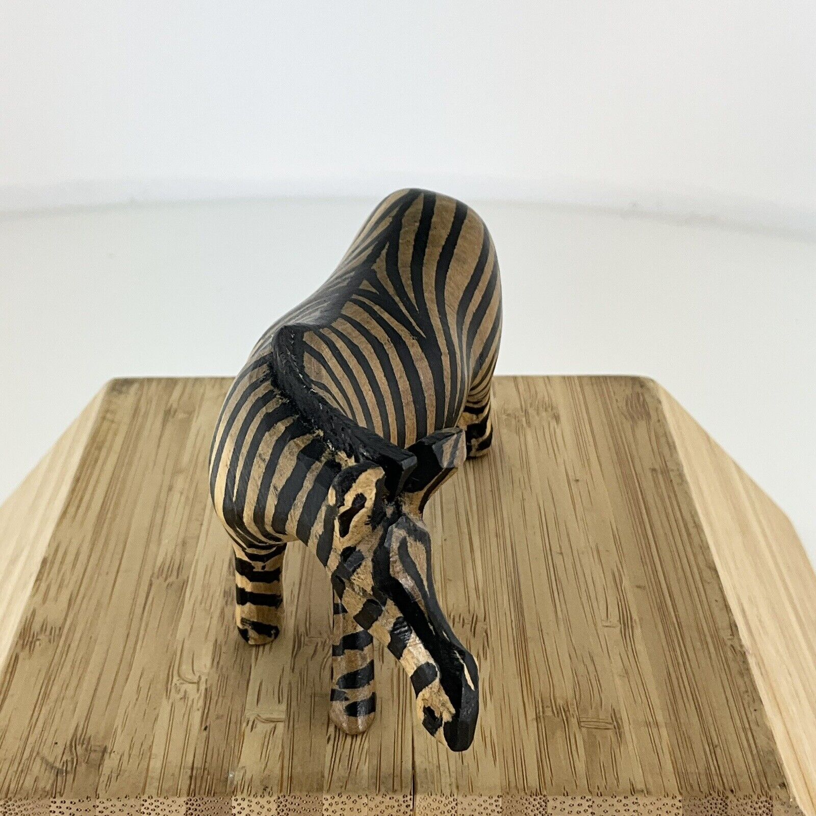 Vintage Wooden Hand Carved Zebra Made In Kenya Beautifully Hand Carved. Quality