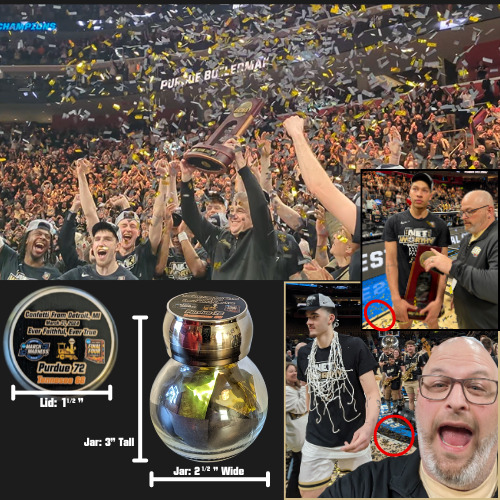 Confetti From Purdue's Elite 8 Victory over Tennessee in Detroit, MI (3/31/2024)
