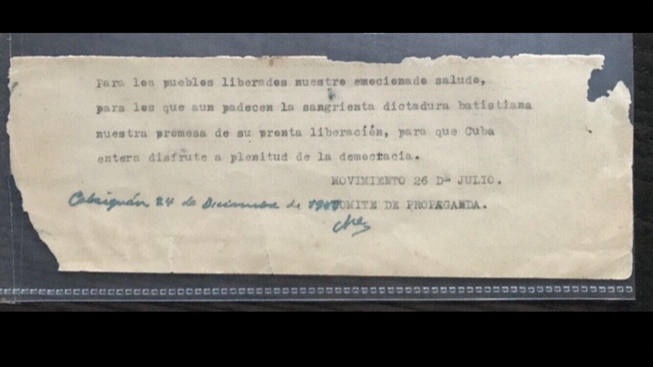 Che Guevara Signed 1958