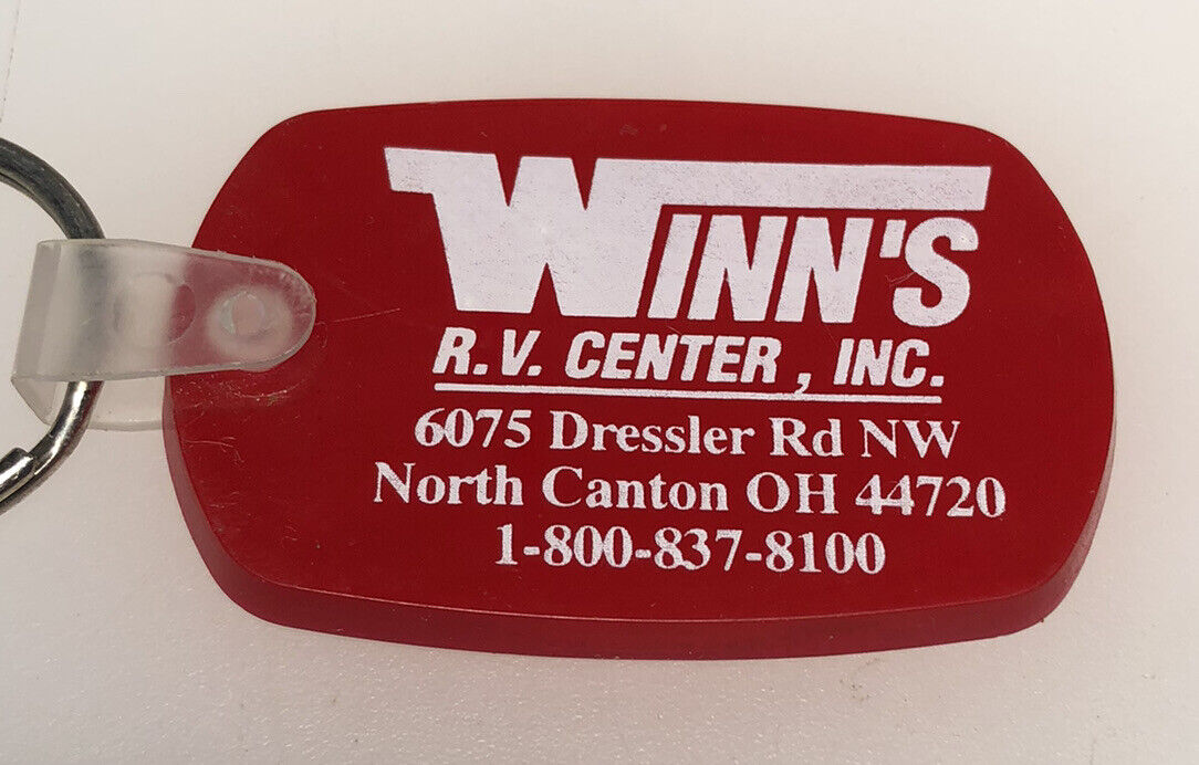 North Canton OH Winn’s RV Center Travel Trailer Camper Vintage Ohio Keychain
