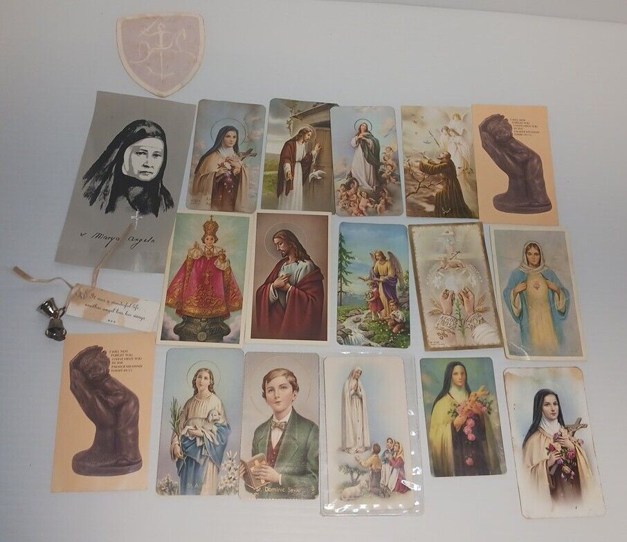 Mix Lot 15 Vintage Catholic Holy Cards Prayers Obituary Devotional Ephemera