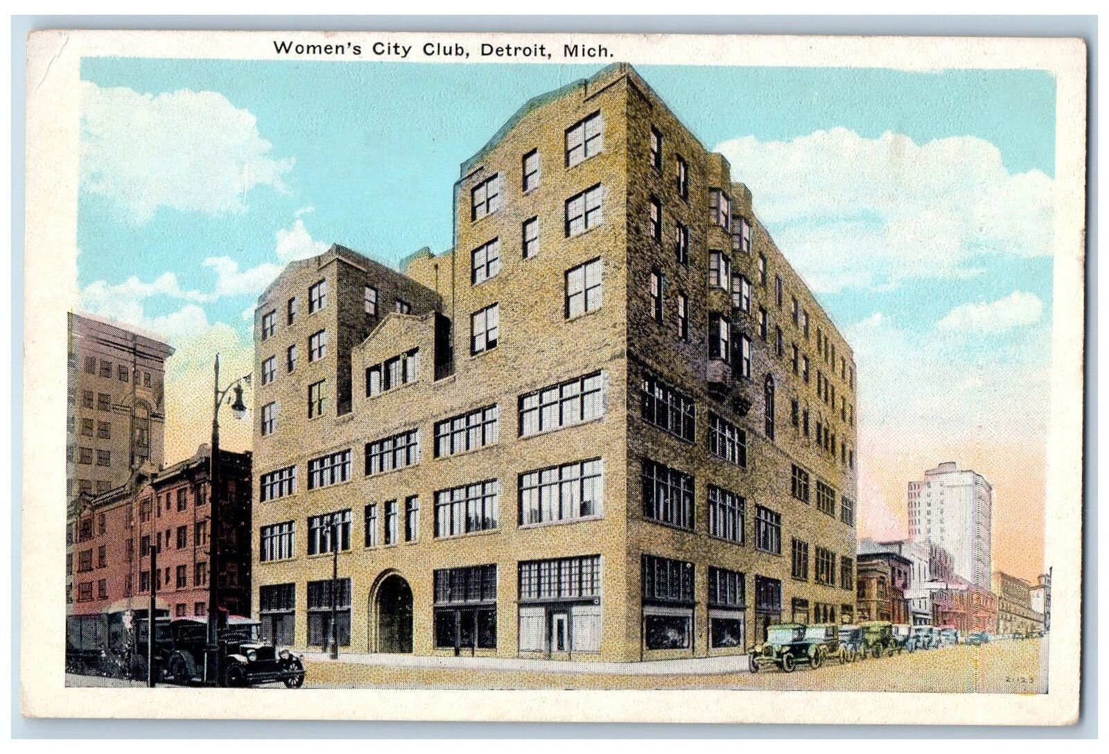 Detroit Michigan MI Postcard Women's City Club Building Exterior c1920's Antique