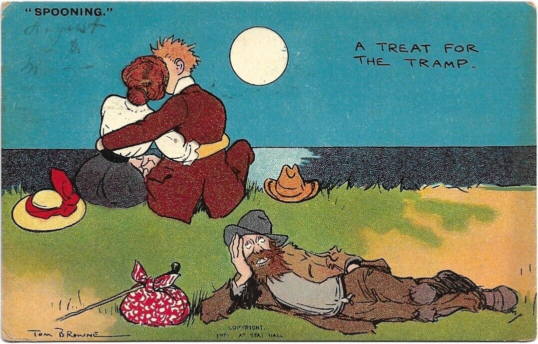 Tom Browne Comic 1909 Postcard \