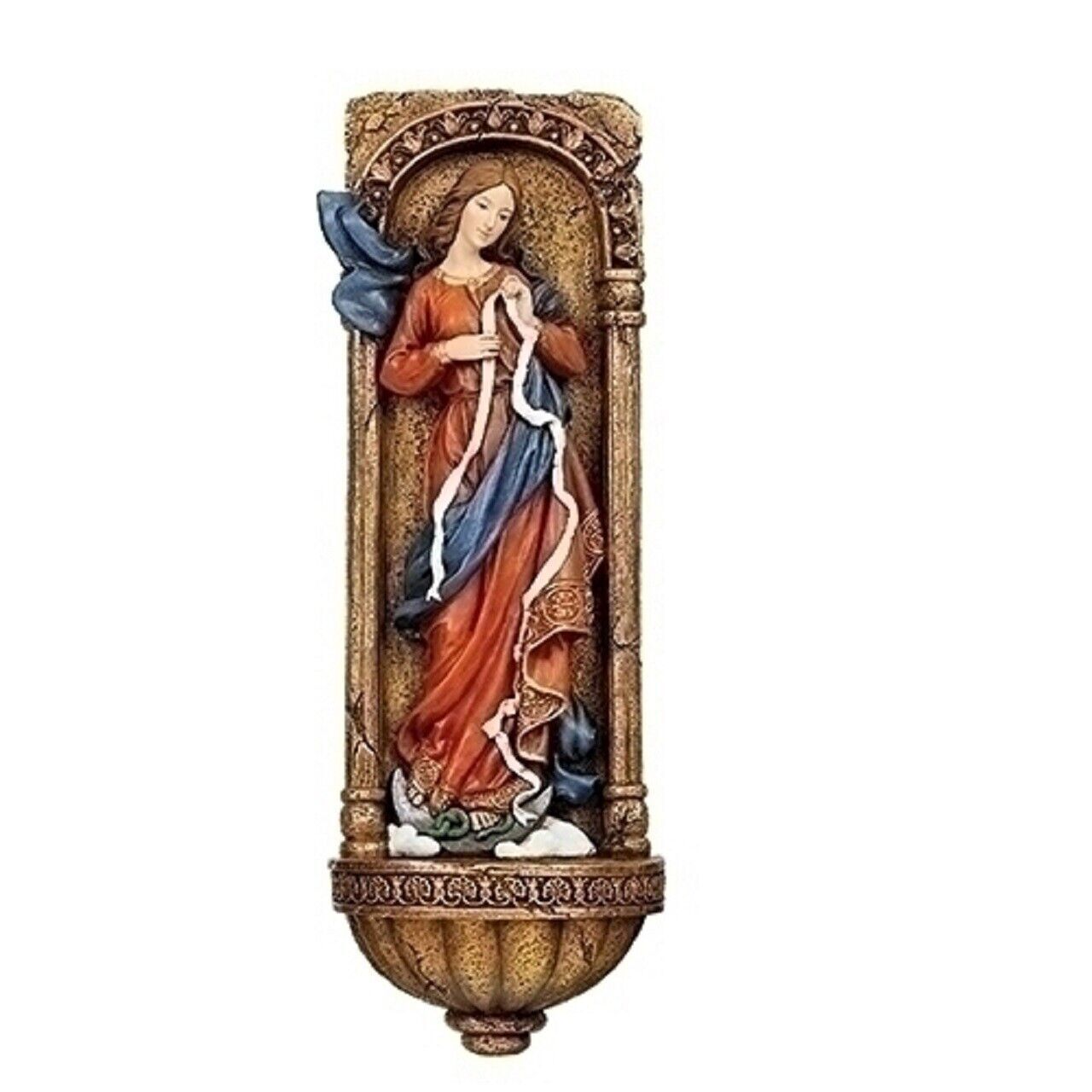 Roman Joseph's Studio Mary Undoer on Knots Holy Water Font 11.75 Inch Multicolor