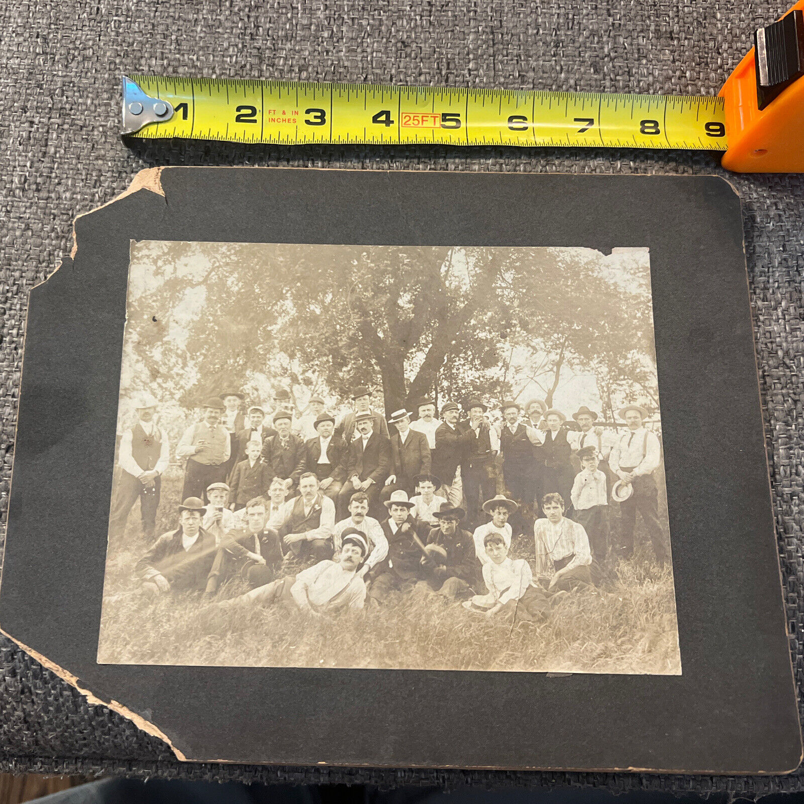 Vintage Cabinet Card Photo Group of Men / Boys Turn Of Century Antique