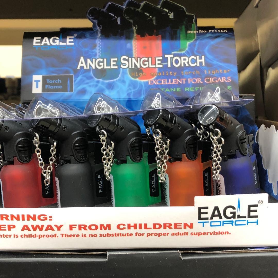 Lot of 20 Eagle Torch ANGLE SINGLE Torch Lighter Butane Refillable