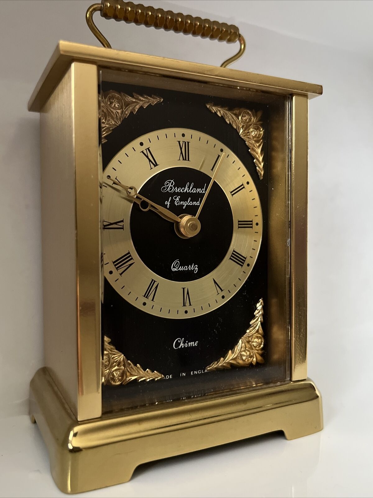 Carraige Clock VINTAGE BRECKLAND OF ENGLAND QUARTZ  CHIME