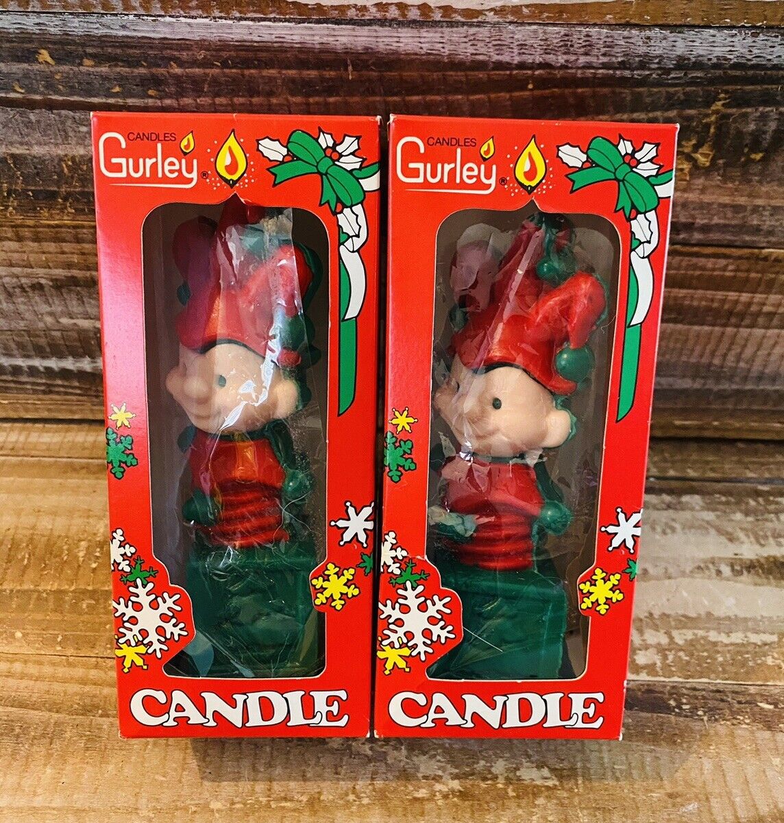 Lot of 2 Vintage Gurley Jack in the Box Christmas Holiday Toy Candle 6\