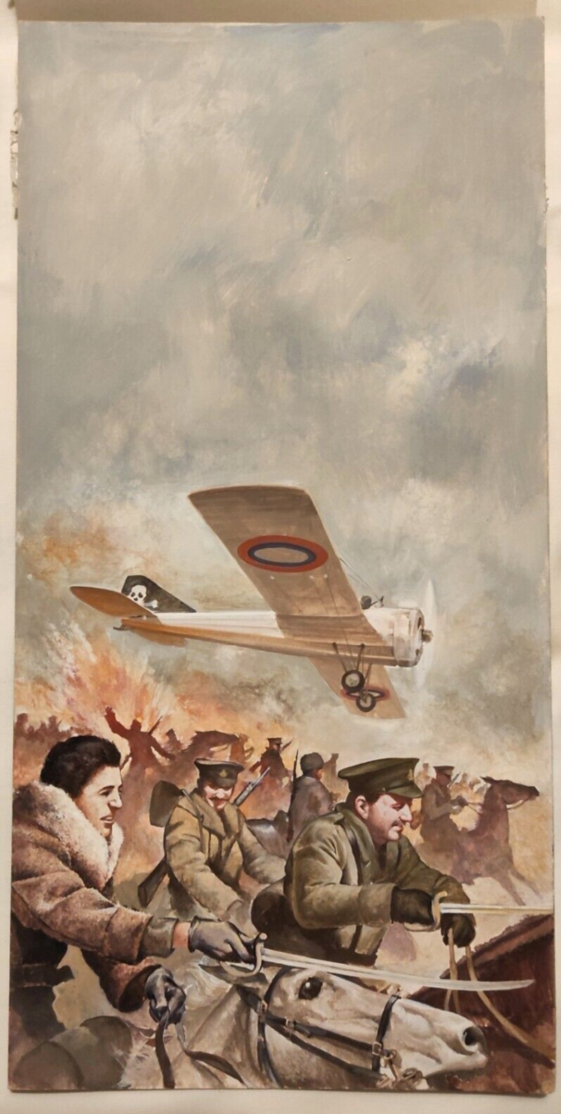 WWI original vtg illustration art AT WAR WITH THE BOLSHEVIKS bk cover Tandem 197