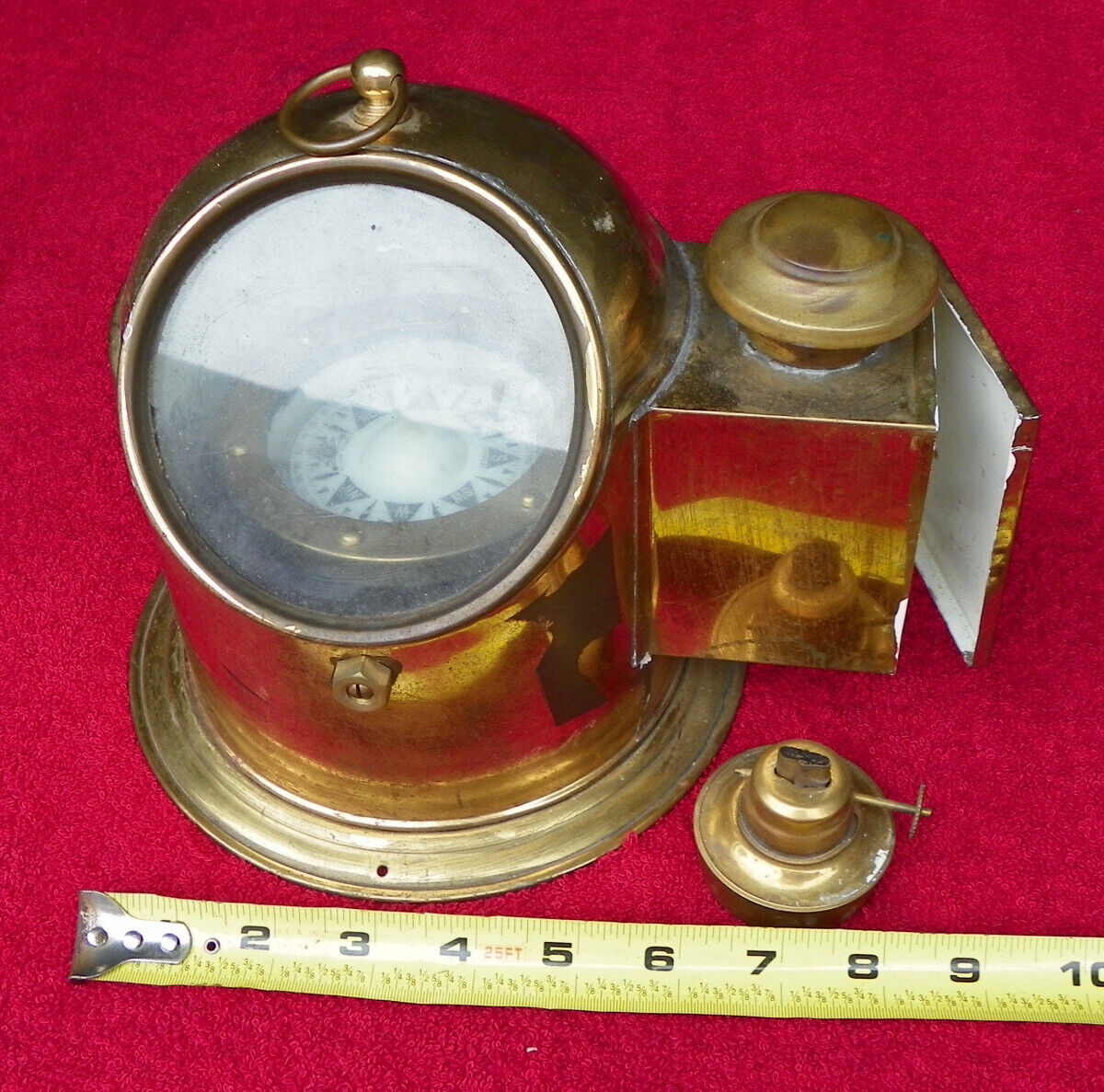 GERMANY C PLATH  HAMBURG Brass Binnacle Gimbal Compass Marine Ships Helmet Lamp