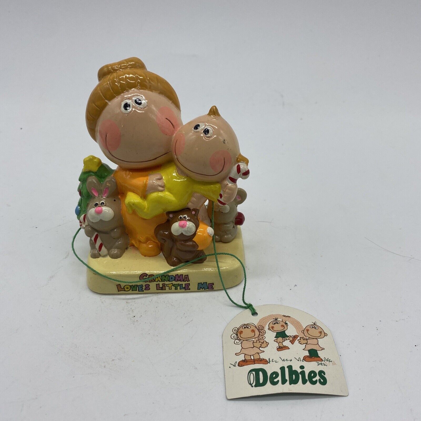 1982 Delbies Grandma Loves Little Me Figurine Christmas 4 Inches Tag Enesco