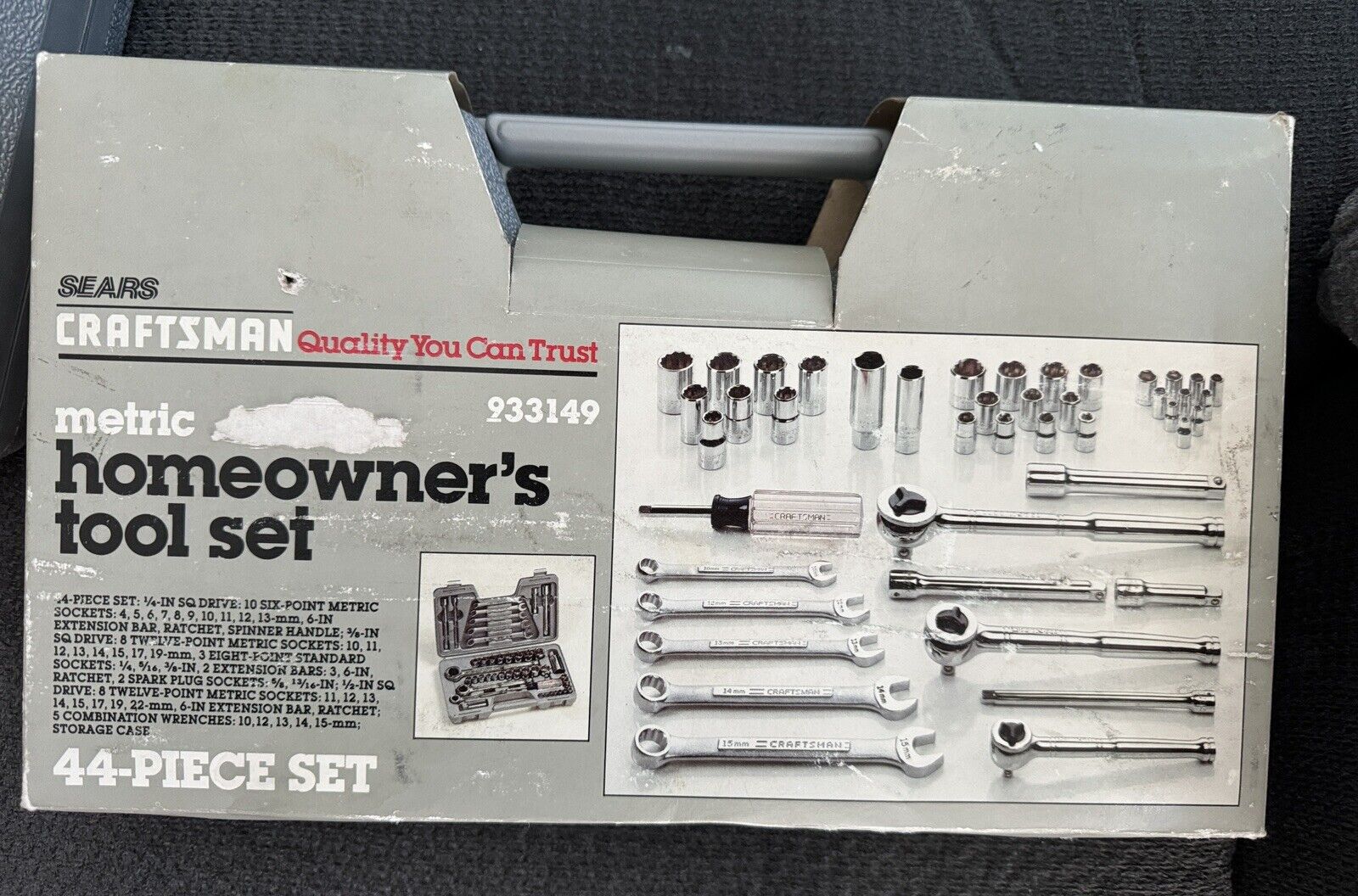 Sears Craftsman 33149 NOS Mechanics Homeowner Tool Set Sockets Ratchets VINTAGE 