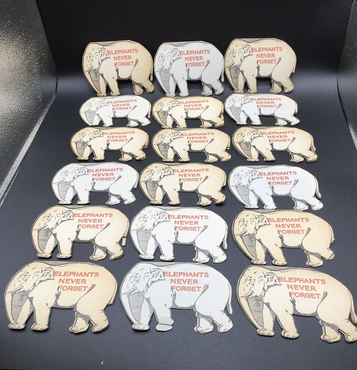 Lot of 18 Vintage Elmer the Safety Elephant Cut Out State Hwy Dept Columbia SC