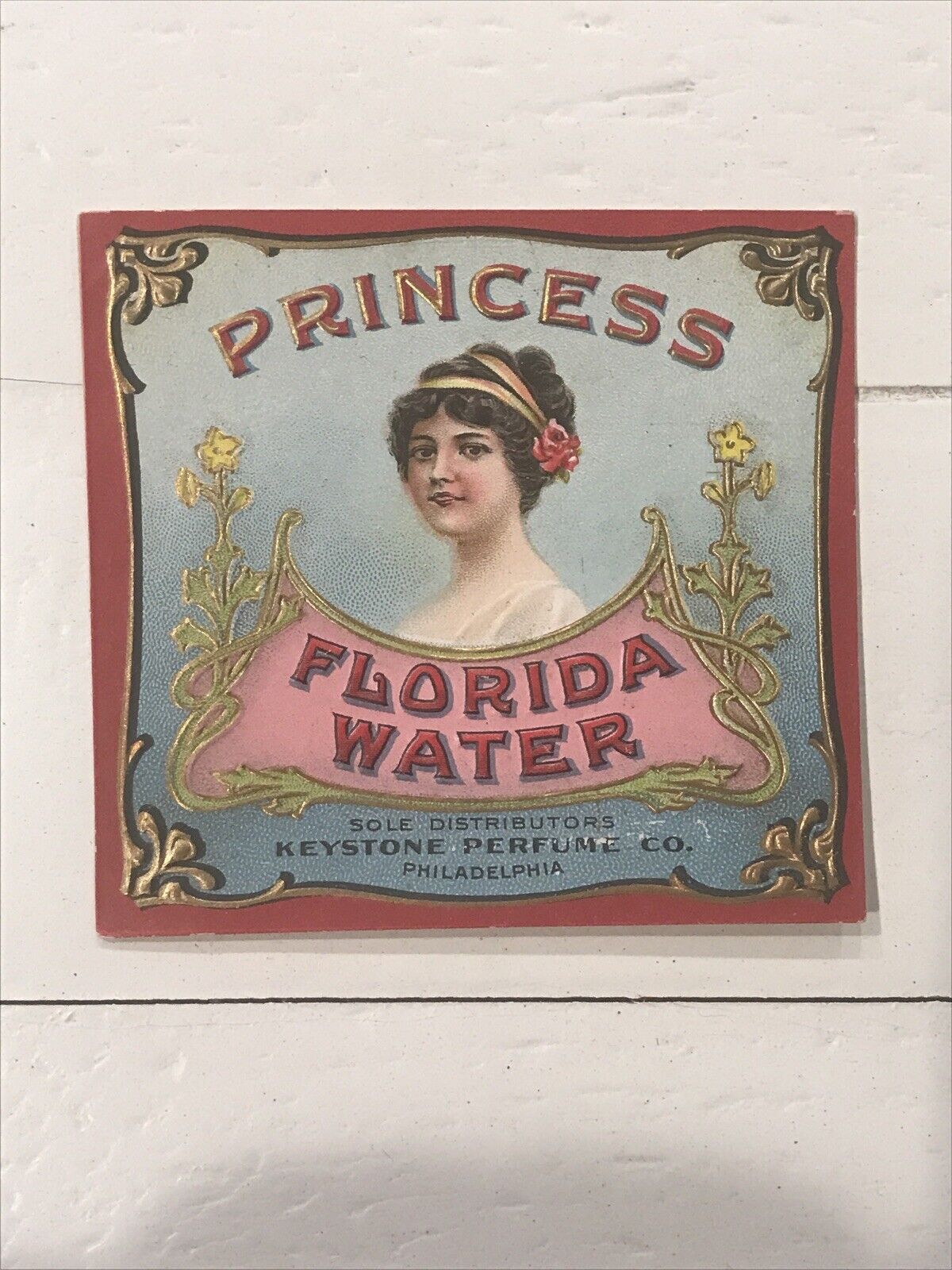 Vintage 1900’s Princess Florida Water Shave Lotion Barbershop Label.Unused