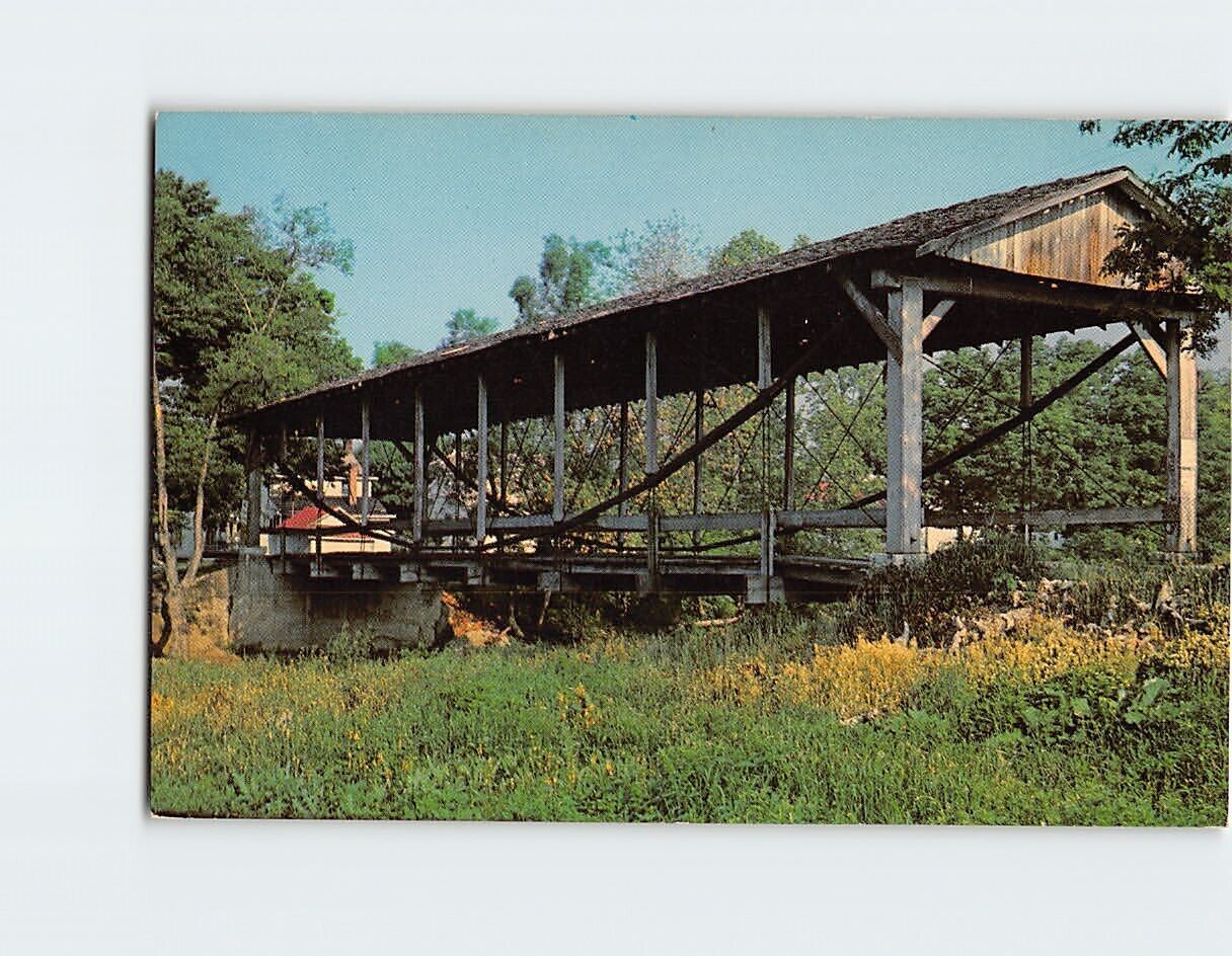 Postcard Inverted bowstring suspension covered bridge Germantown Ohio USA