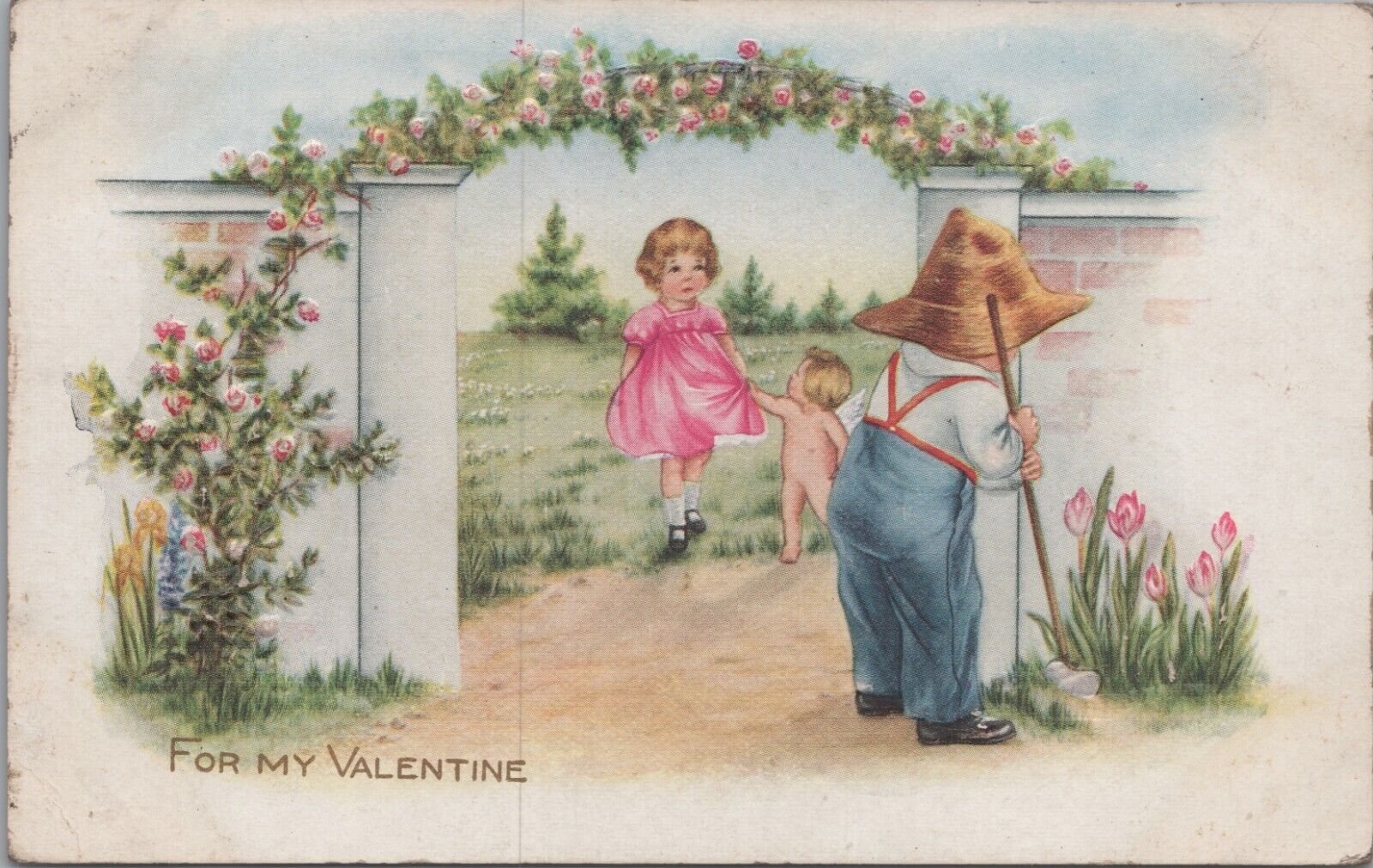 c1910s Postcard by Whitney St. Valentines Day Embossed Postcard UNP 5753.2