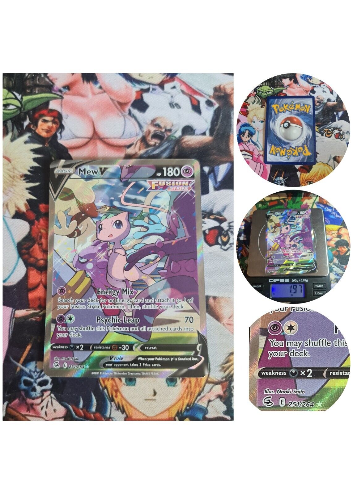 Pokemon Mew V Fusion Strike NM Pokemon Card PSA PGS EGS FST 251 Card 