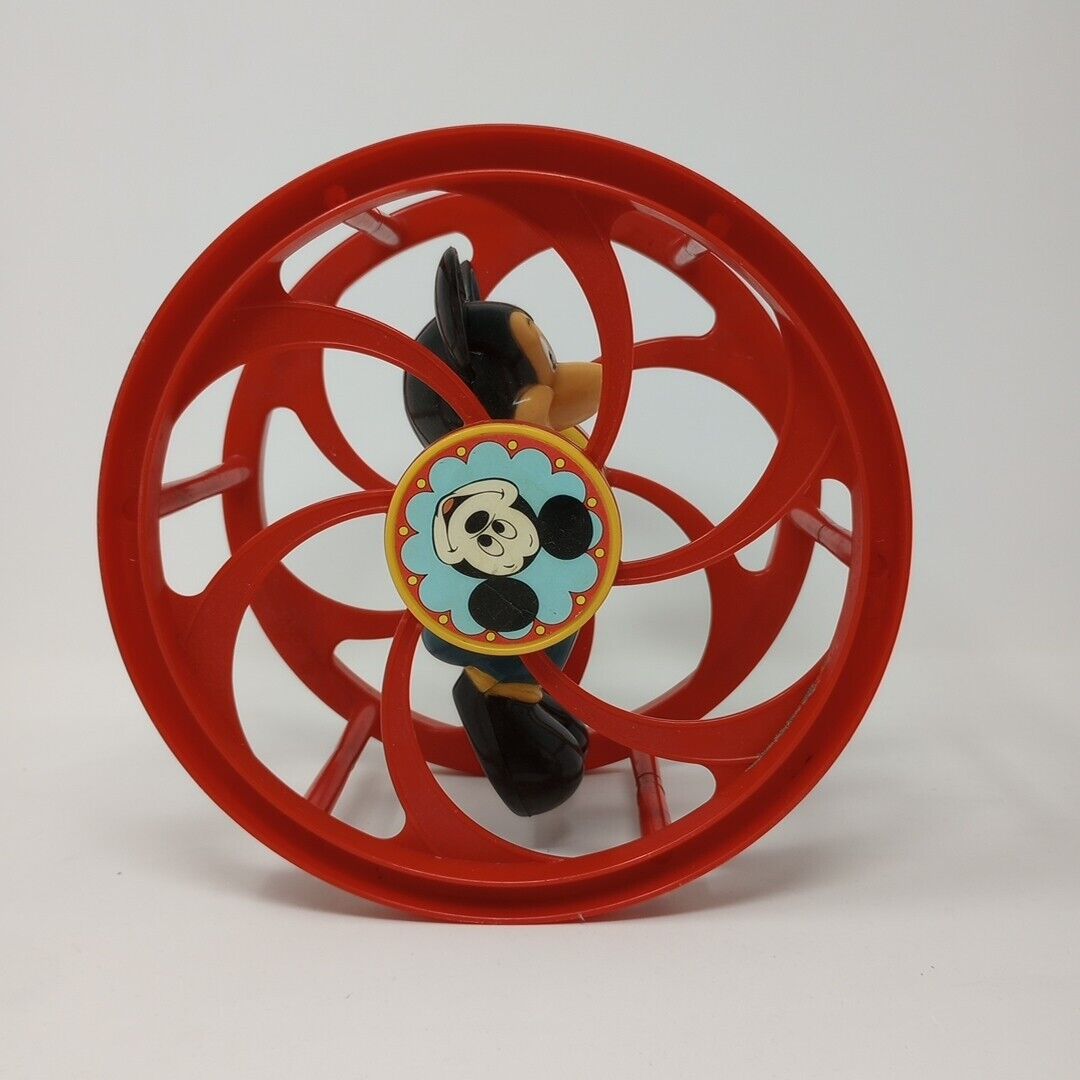 Vintage Walt Disney Mickey Mouse Rolling Wheel Toy 1960\'s Illco Preschool Toy 