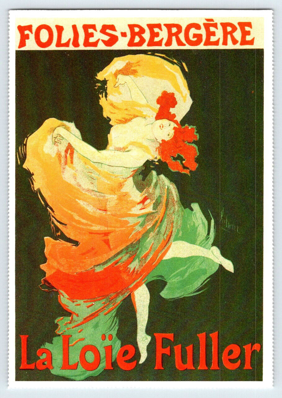 Poster Dancer Loie Fuller Jules Cheret 1893 Reprint Postcard BRL20