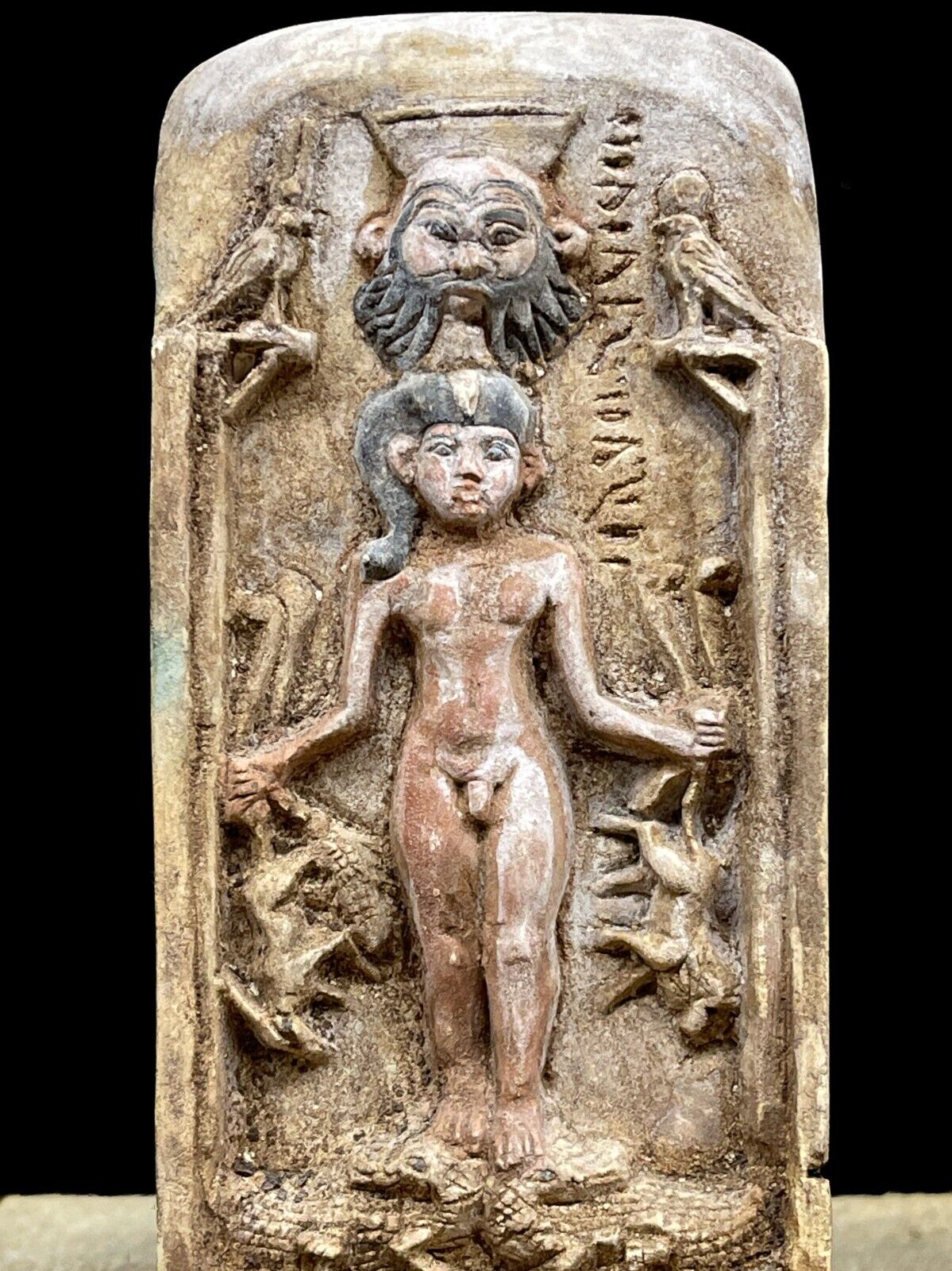 Rare Piece Of Art Of Horus God - CIPPUS Horus Magical Stela - Made In Egypt