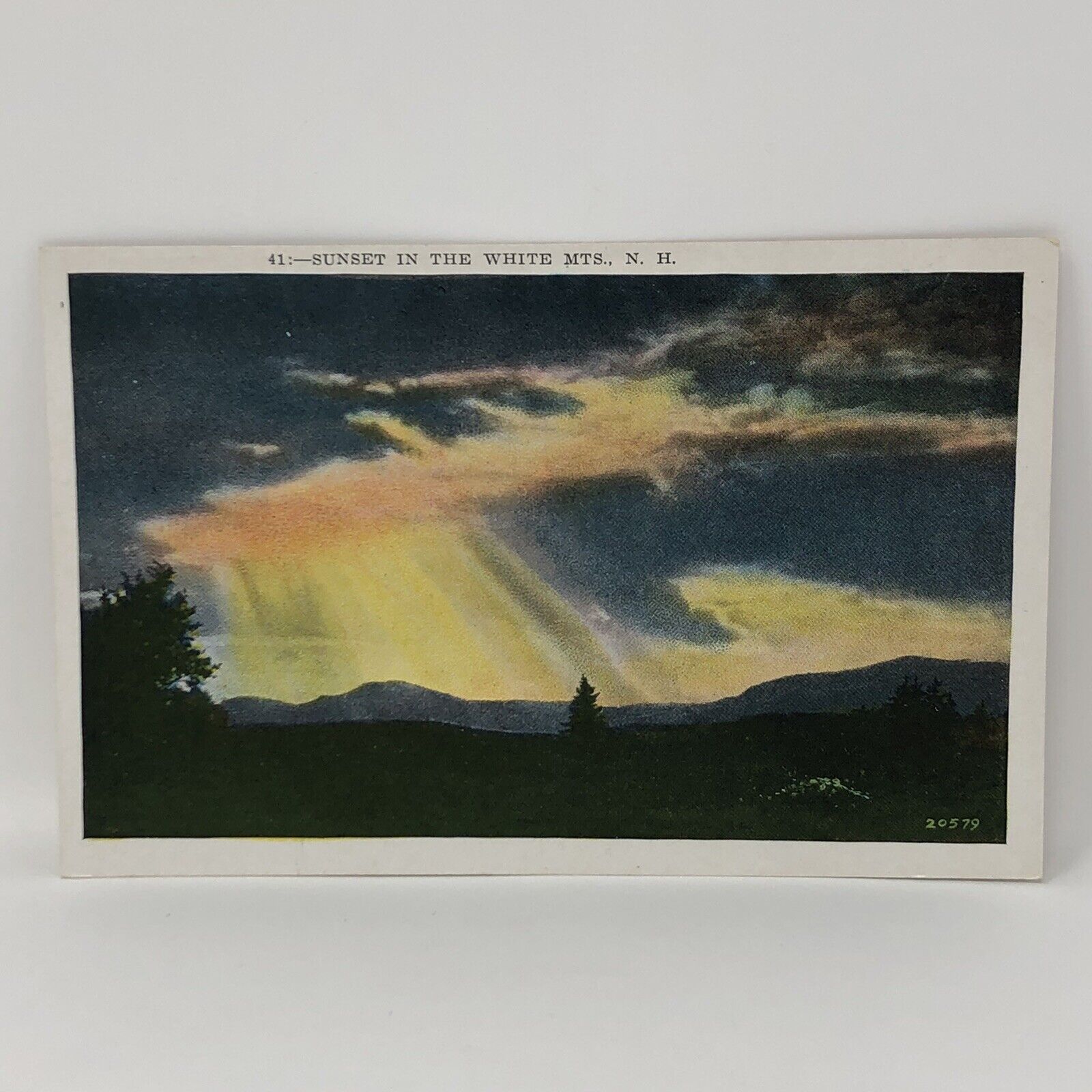 White Mountains New Hampshire Sunset in The White Mountains Vintage Postcard