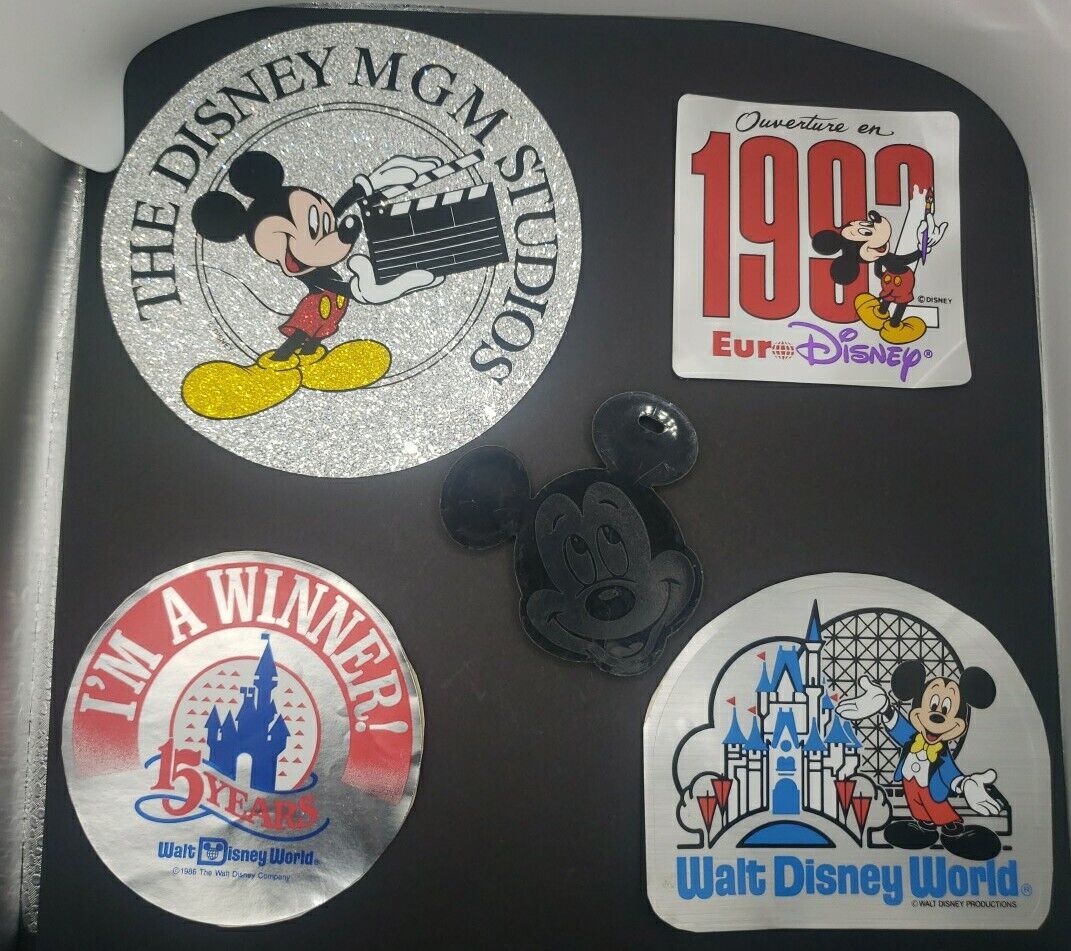 VINTAGE Disney World MGM Studios, WDW, 1992 EUR, 15 Years Winner Sticker Lot 4