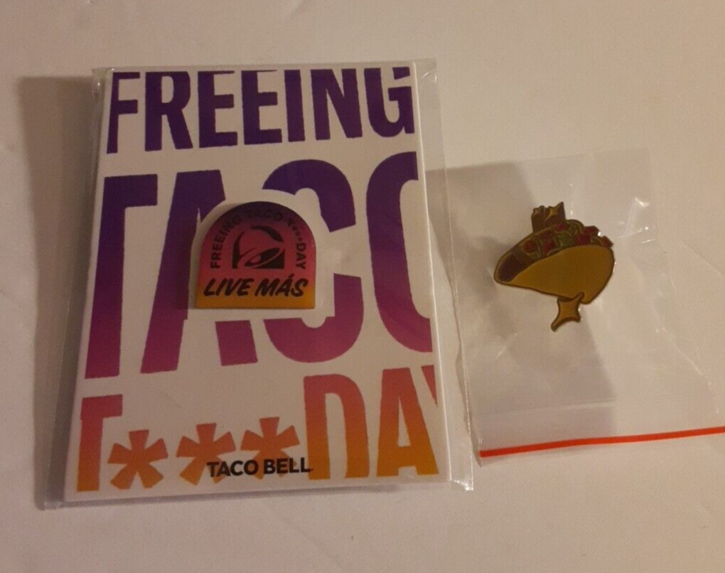 Freeing Taco Tuesday Taco Bell Enamel Hat Pin And Hard Shell Taco Pin